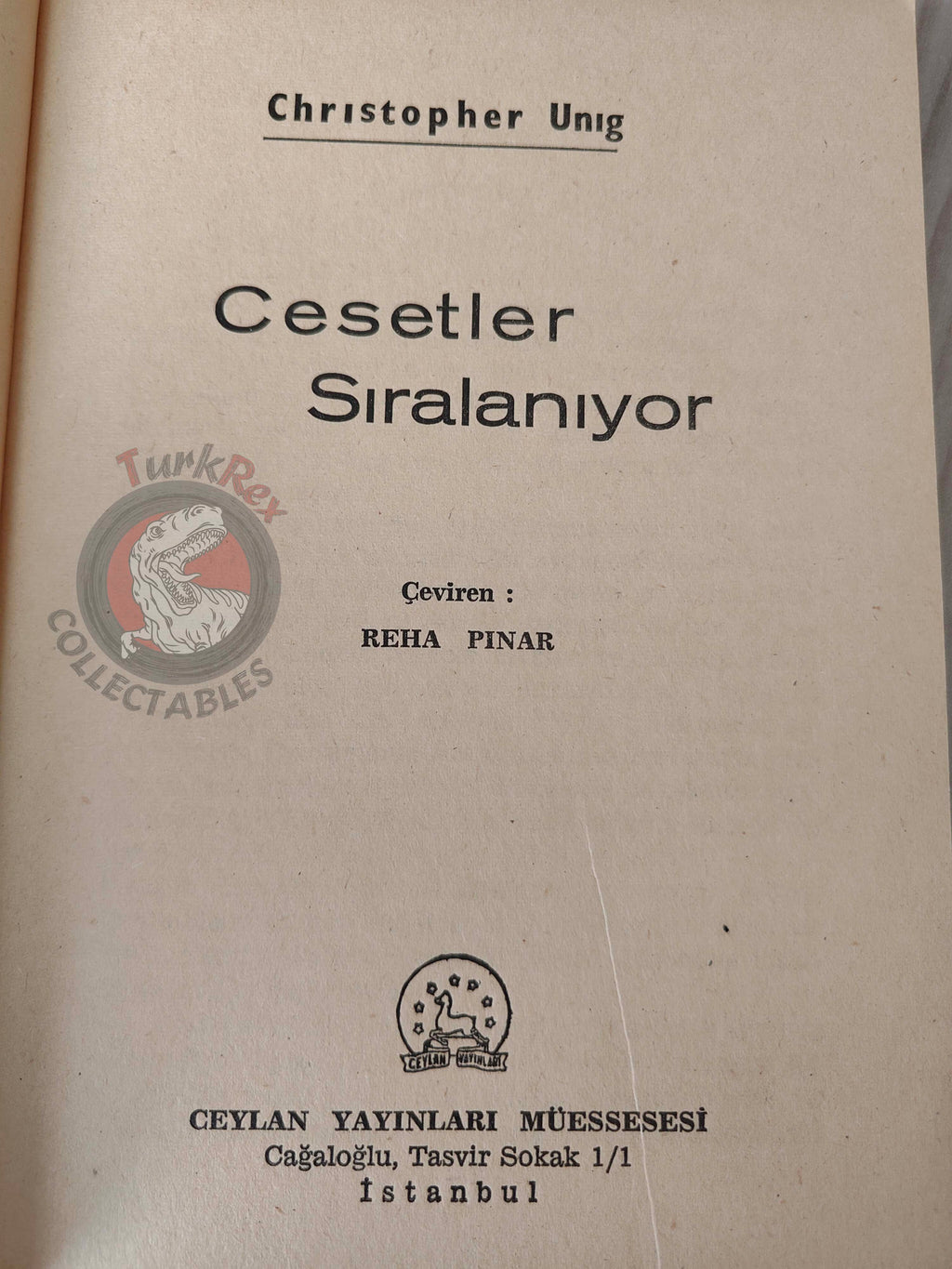 Christopher Monig – The Burned Man 1963 1st Turkish Book Turkey Uniq