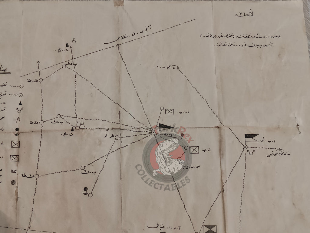 WWI Sinai and Palestine Campaign Gaza Front Ottoman Empire Military Map