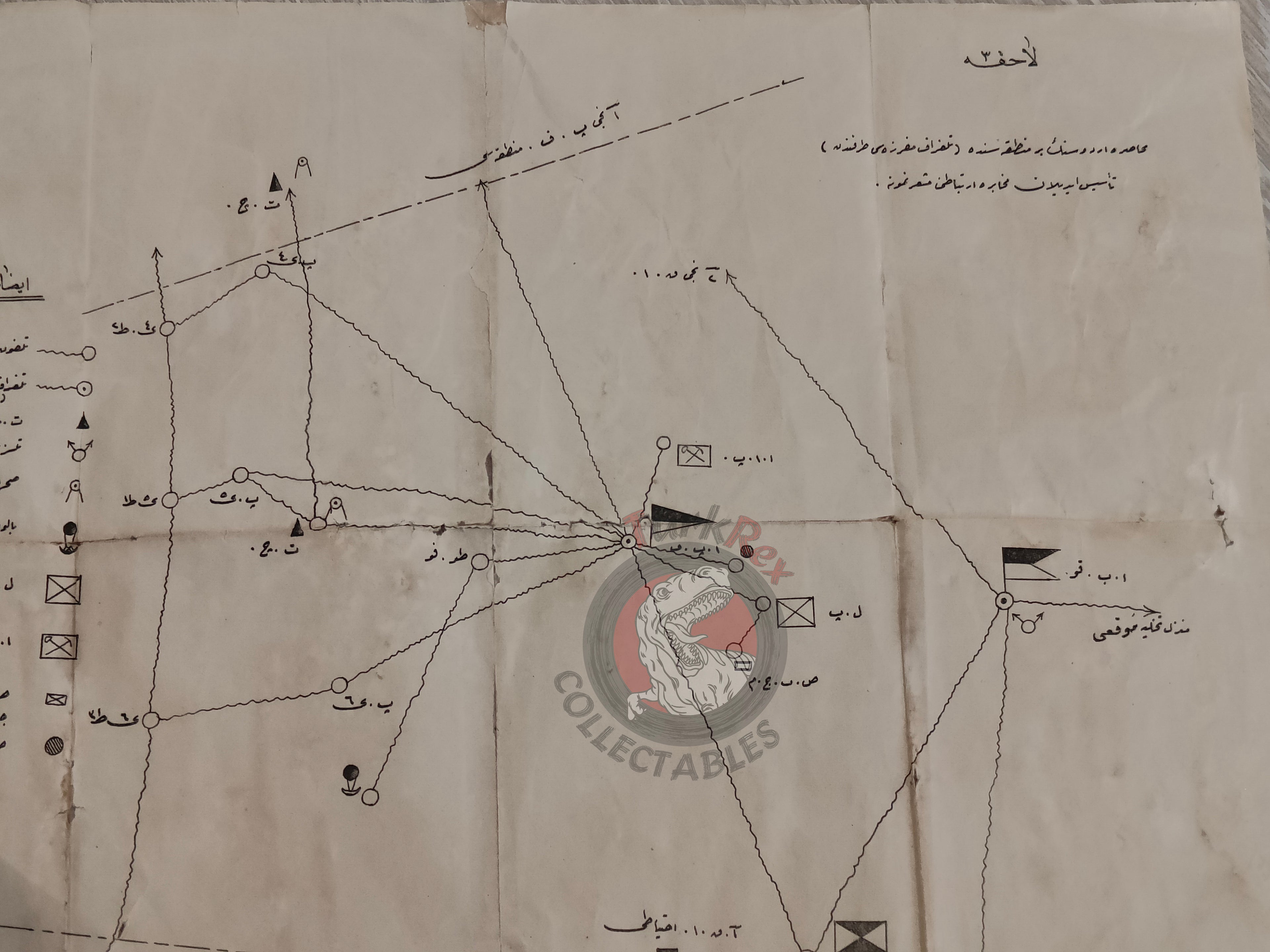 WWI Sinai and Palestine Campaign Gaza Front Ottoman Empire Military Map