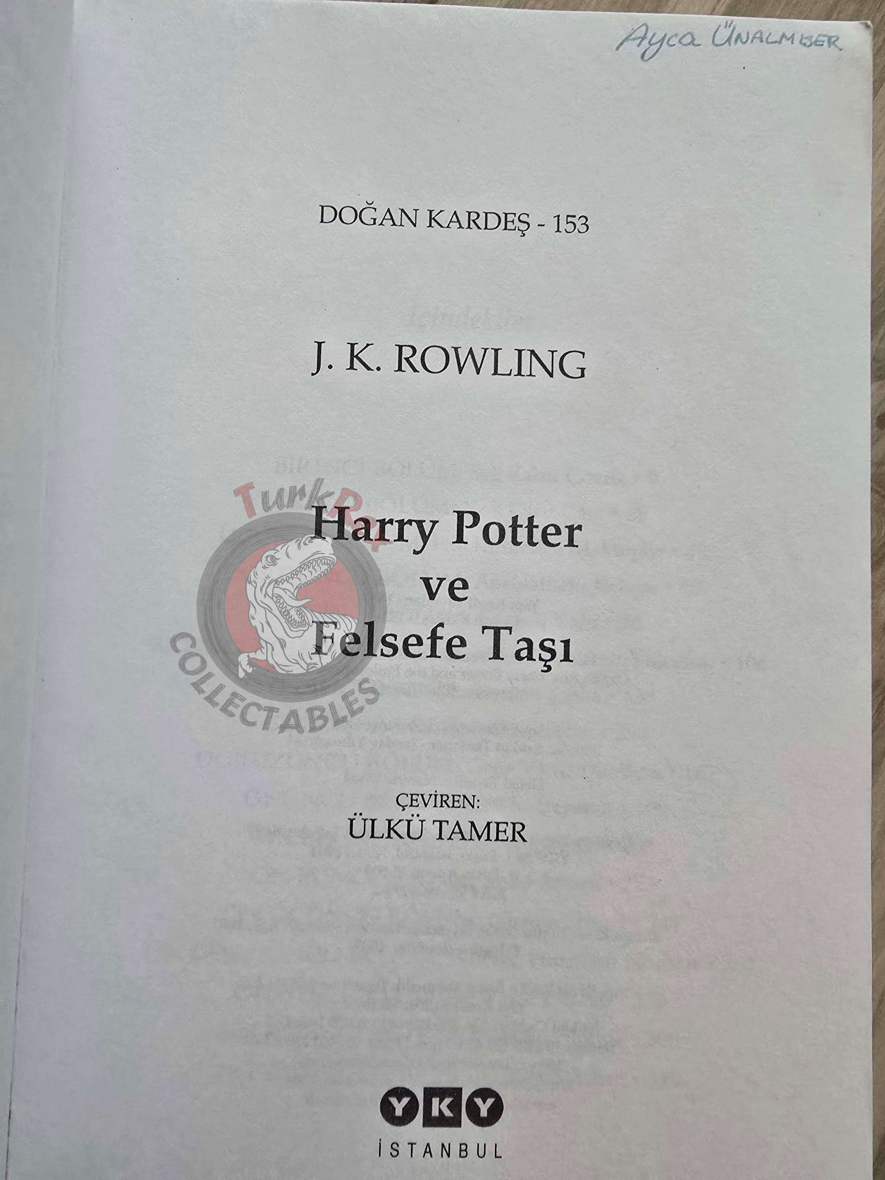J.K. Rowling – Harry Potter and the Philosopher’s Stone 2001 1st Turkish Book Turkey