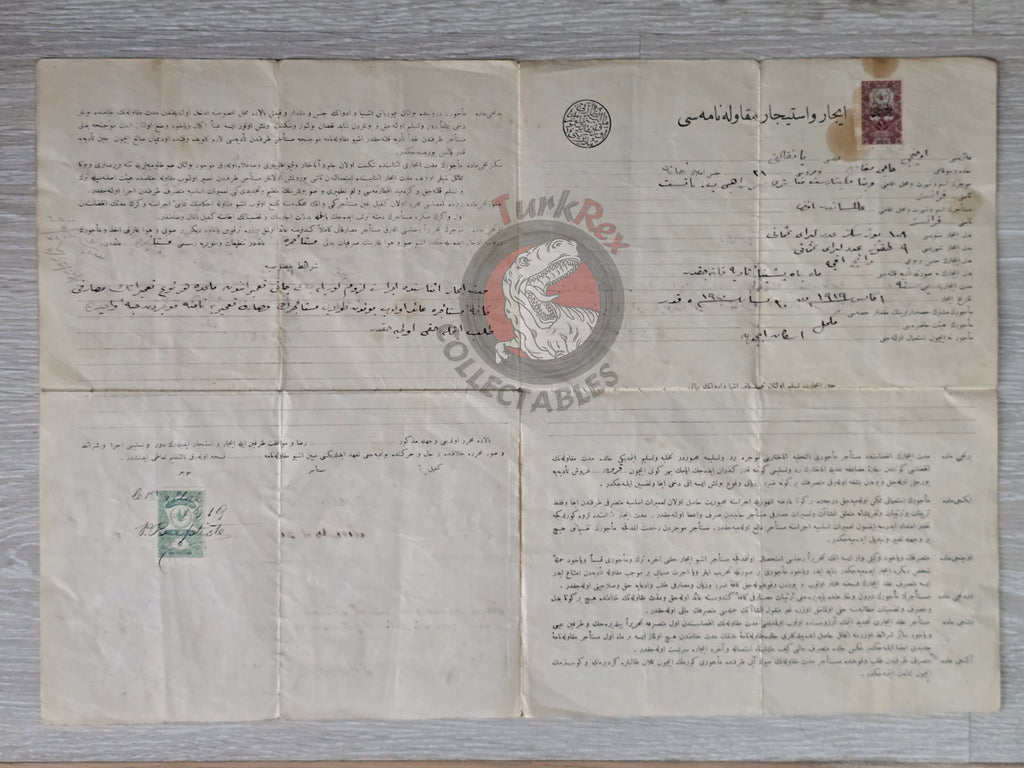 Ottoman Rental Contract of Home İstanbul 1919 French Citizens Priest Monastery