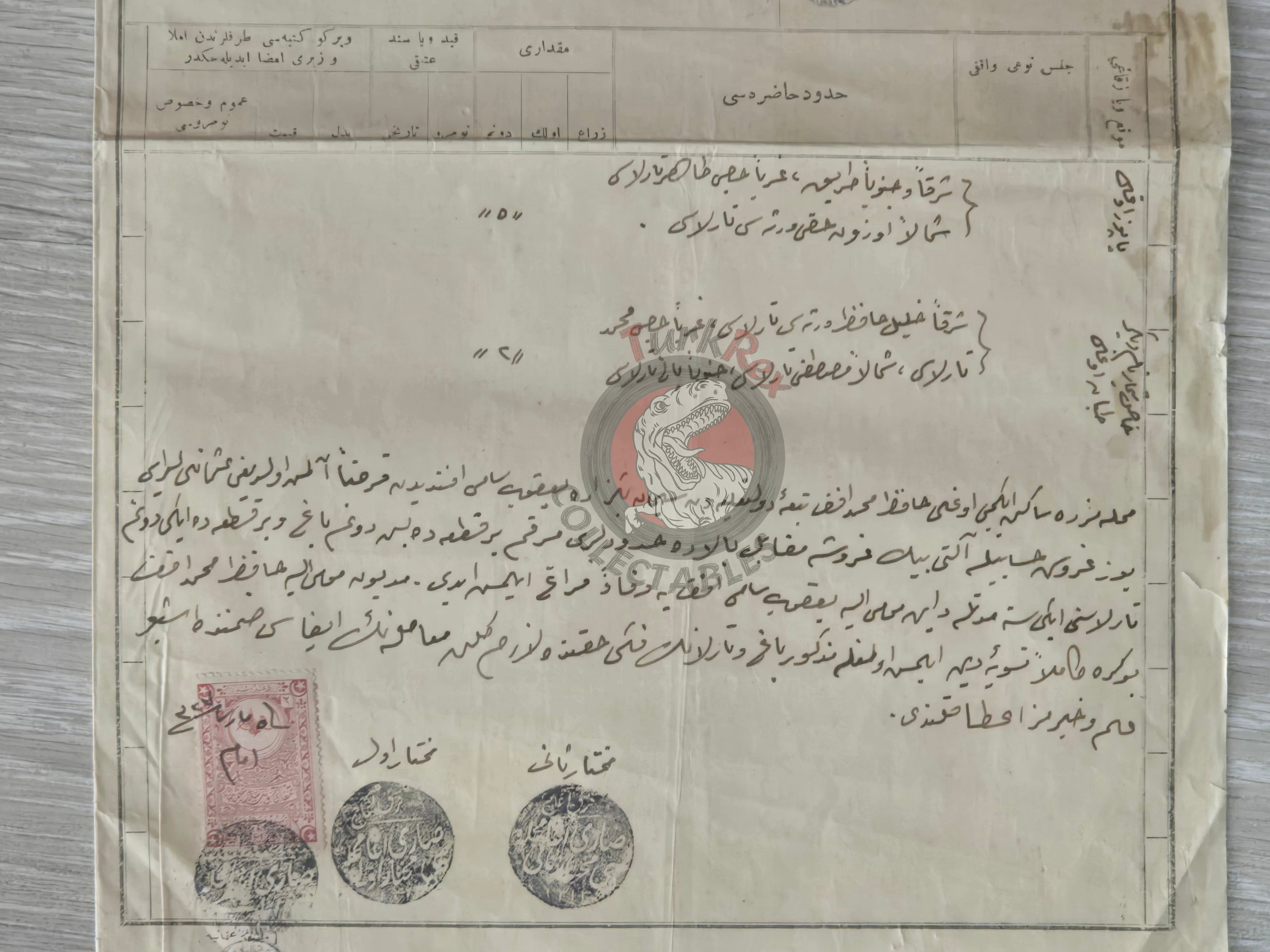 Ottoman 1911 Land Deed Field and Vineyard Conditional Sale Title Deed Hafiz Greek
