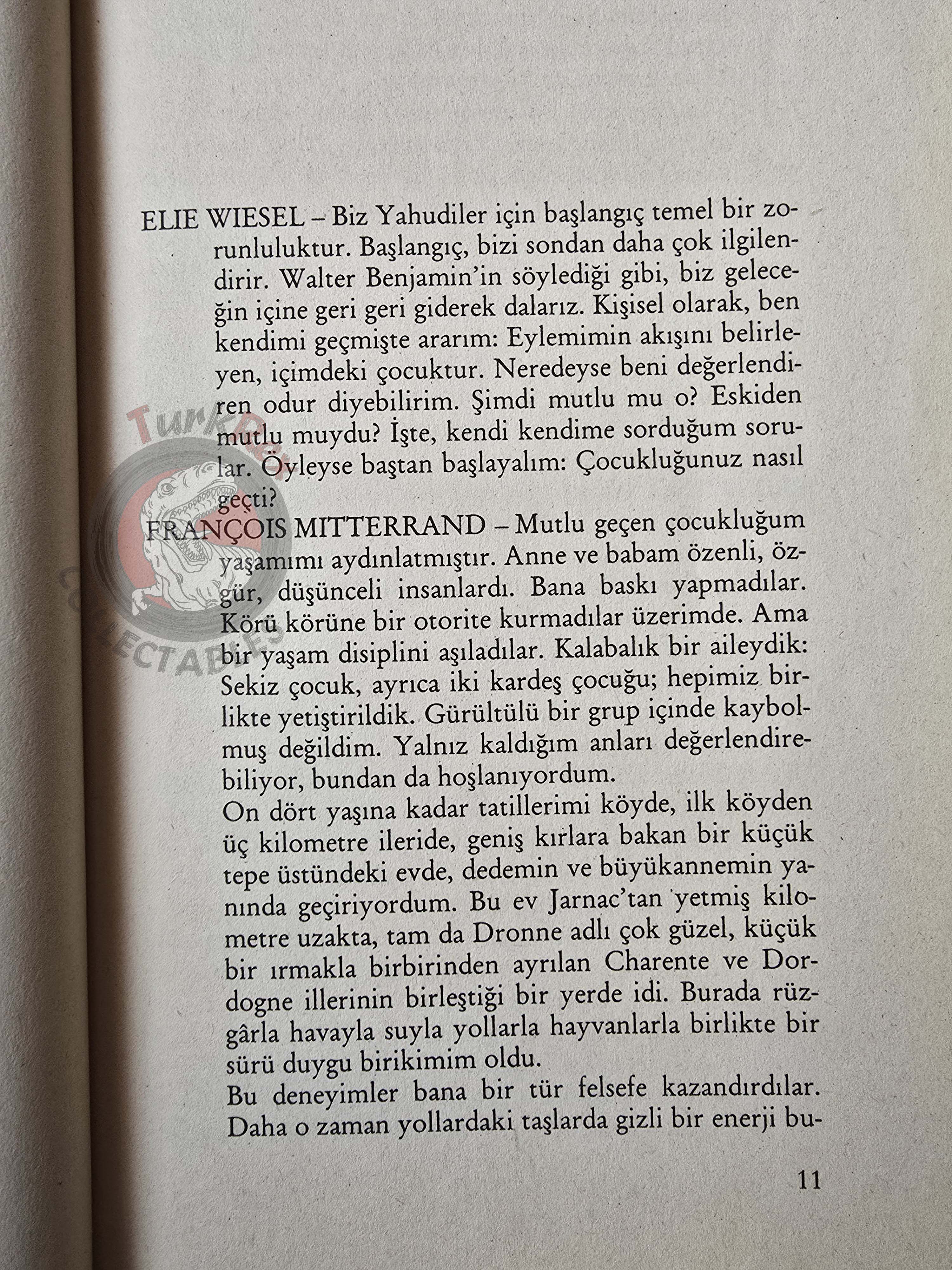 François Mitterrand – Mémoire à Deux Voix 1996 1st Turkish Book Turkey