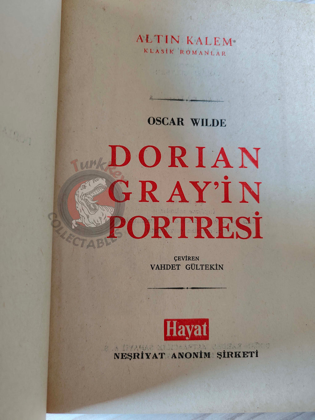 Oscar Wilde – The Picture of Dorian Gray 1971 HC/DJ Turkish Book Turkey