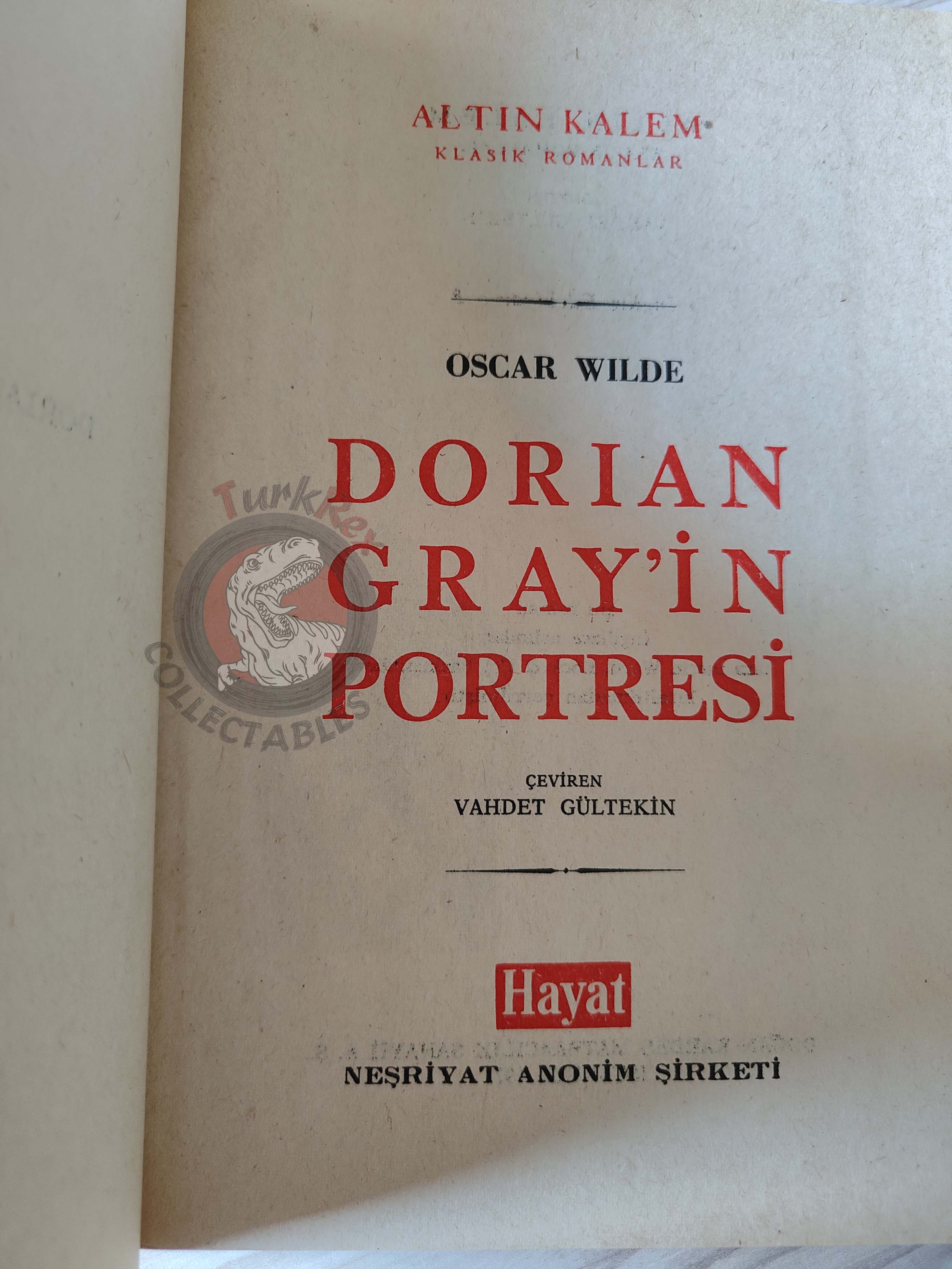 Oscar Wilde – The Picture of Dorian Gray 1971 HC/DJ Turkish Book Turkey