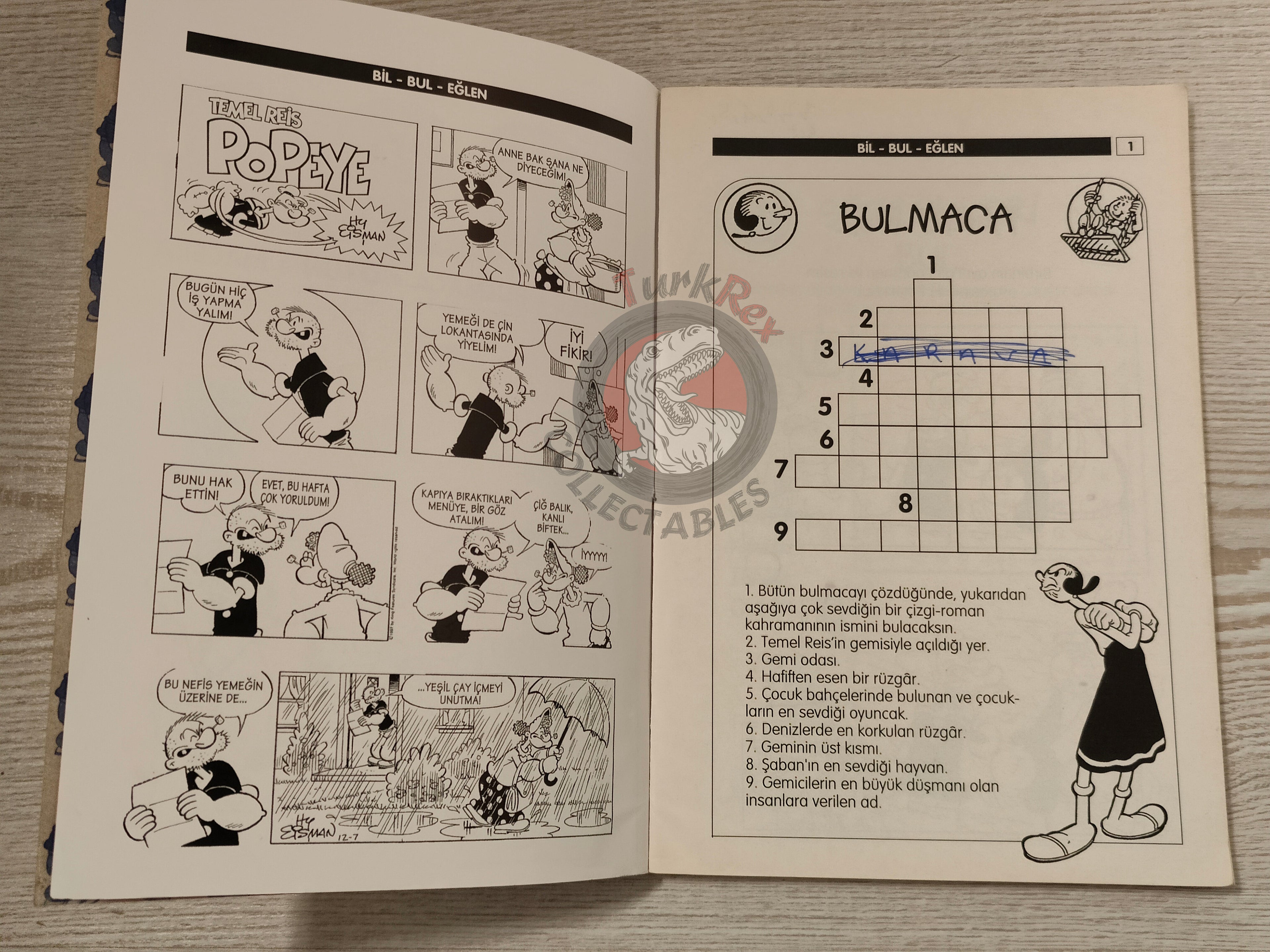Popeye the Sailor Man Puzzles Games Vol #1 1999 Turkish Comic Turkey Agepresse