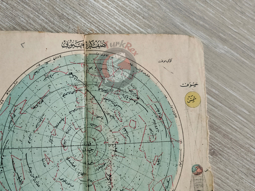 Southern Hemisphere Celestial Map 1906 Ottoman Map Sky Stars Astronomy