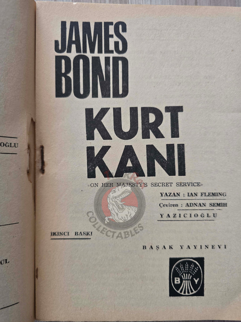 James Bond - On Her Majesty’s Secret Service 1965 Turkish Book Turkey Ian Fleming