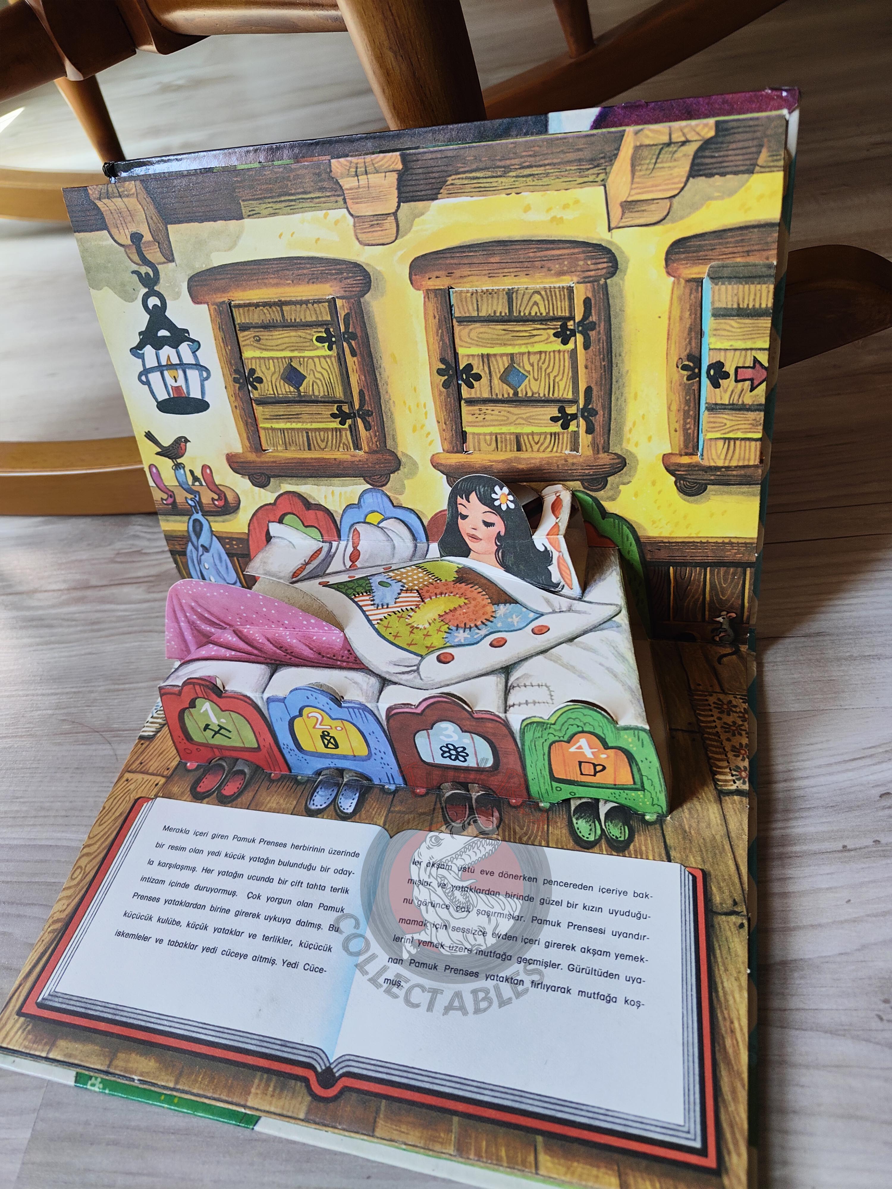 Grimm Brothers – Snow White and the Seven Dwarfs 1980s Turkish Book Turkey Illustrated Pop-Up