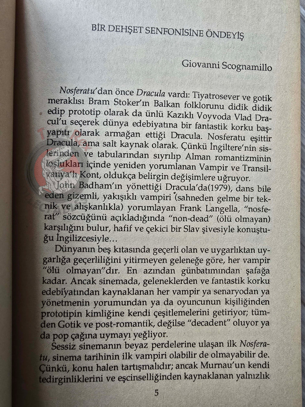 Paul Monette – Nosferatu: The Vampyre 1993 Turkish Book Turkey