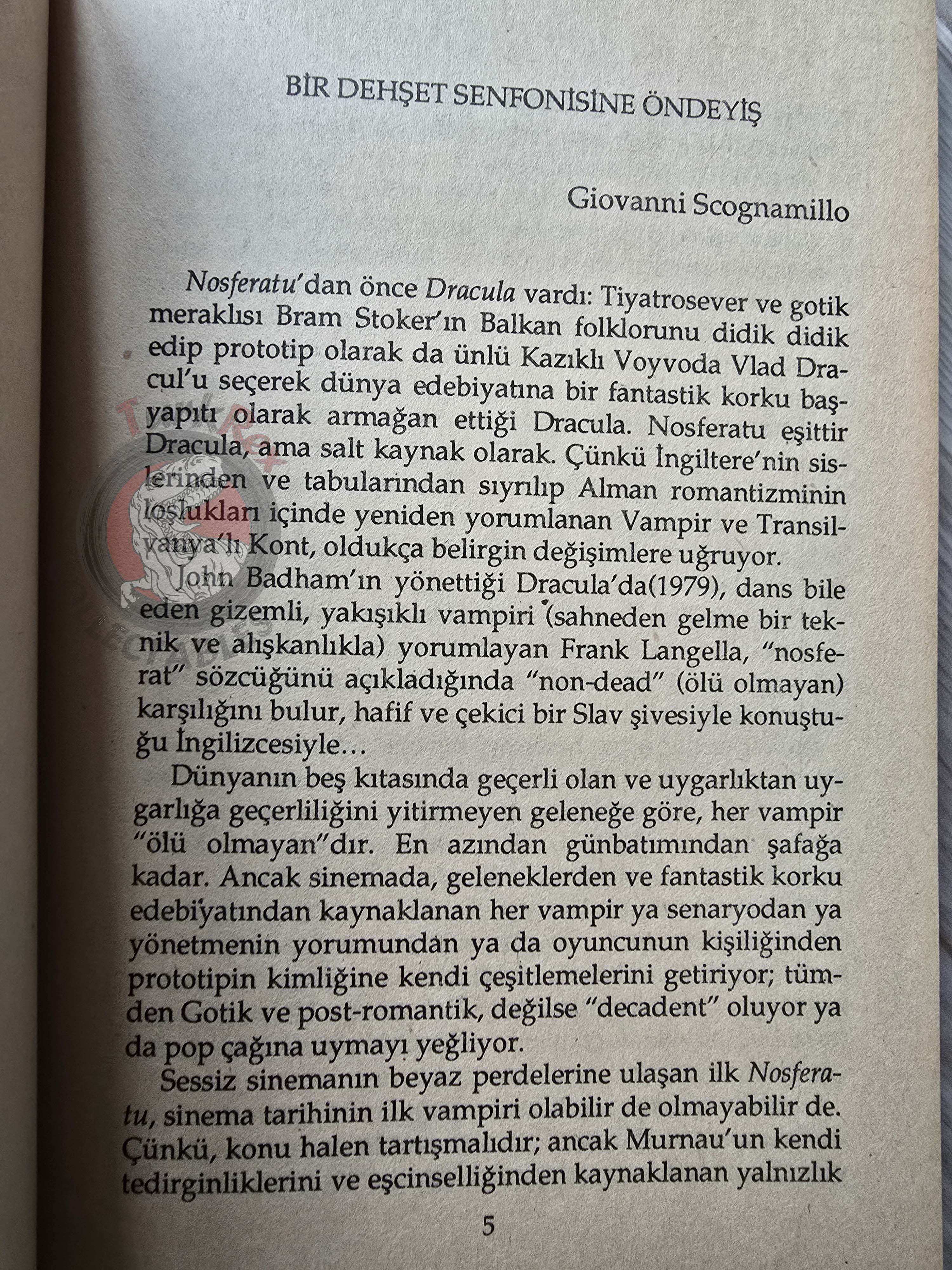 Paul Monette – Nosferatu: The Vampyre 1993 Turkish Book Turkey