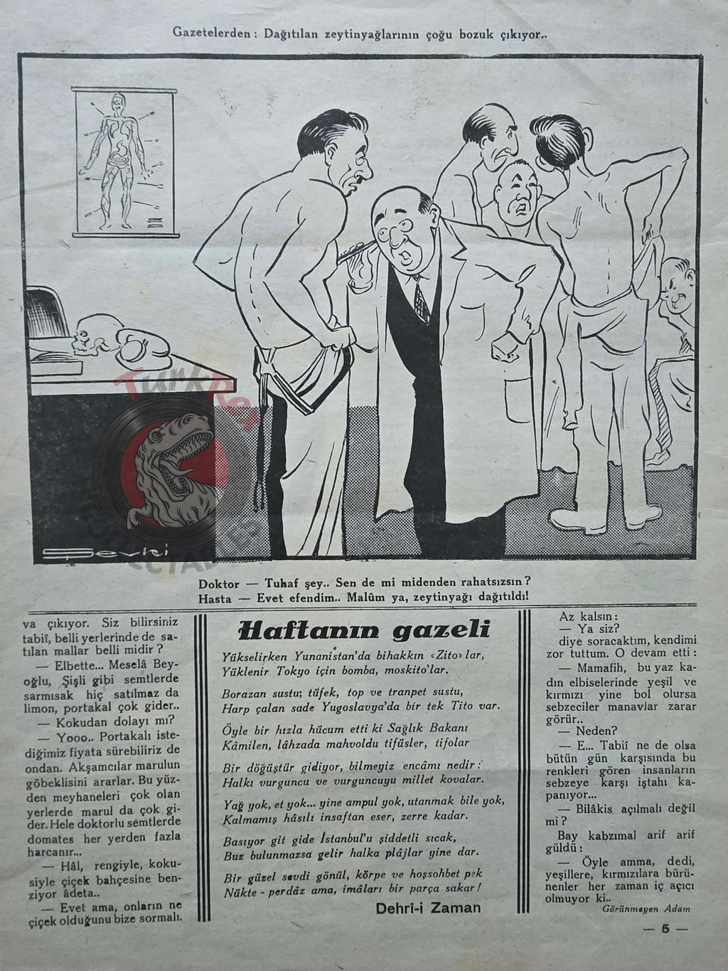 Akbaba 1945 Humor Magazine Turkish Turkey Uncle Sam Atom Bomb Japan WW2 era United States