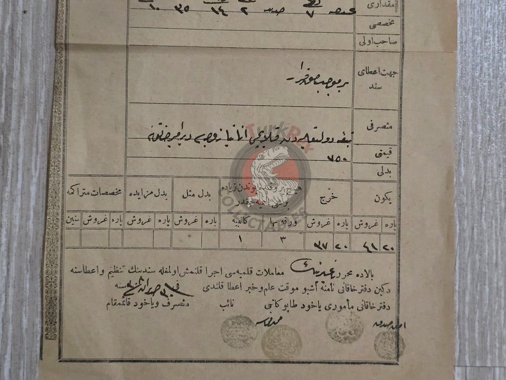 Ottoman 1892 Land Deed Vineyard in Adana Canib-i Şehir Tarsus Title Armenian Citizen Armenia