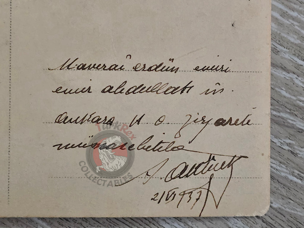 Postcard Photo of Emir Abdullah of Transjordan’s Visit to the Turkish Military Academy 1937 Jordan