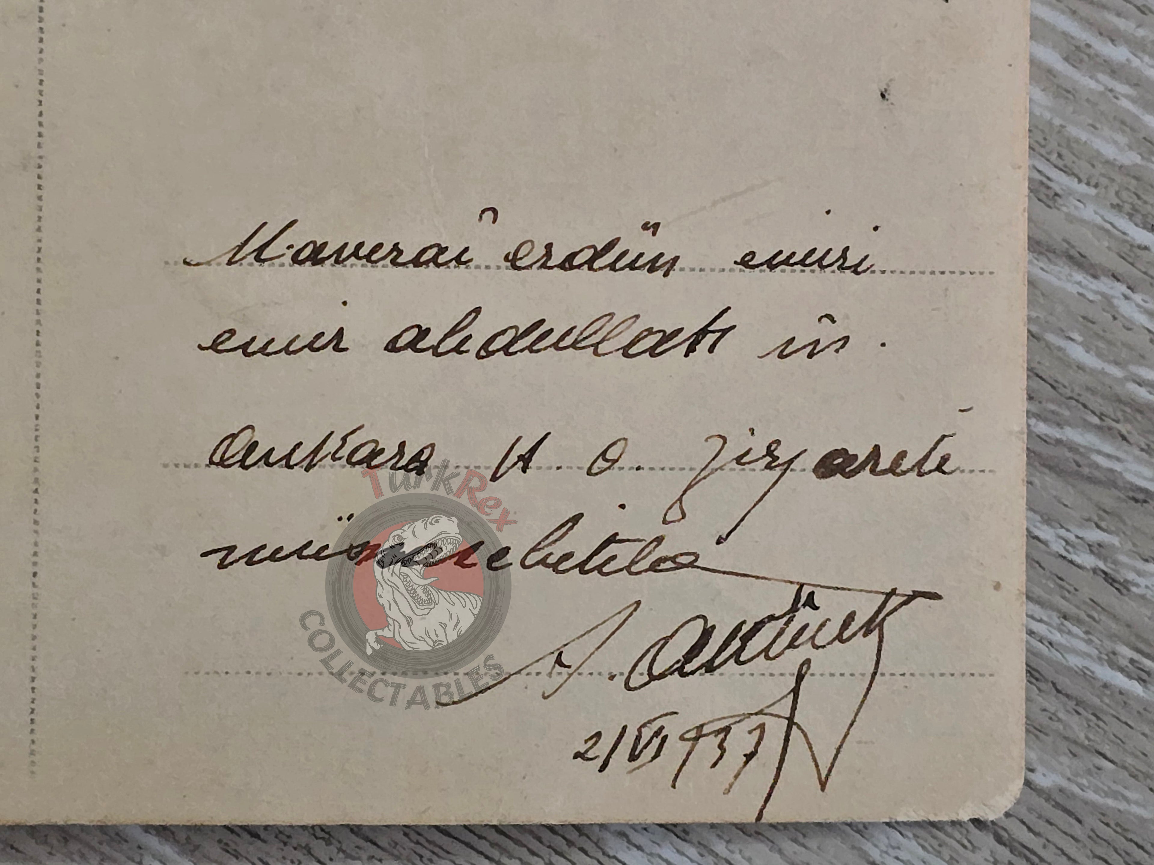 Postcard Photo of Emir Abdullah of Transjordan’s Visit to the Turkish Military Academy 1937 Jordan