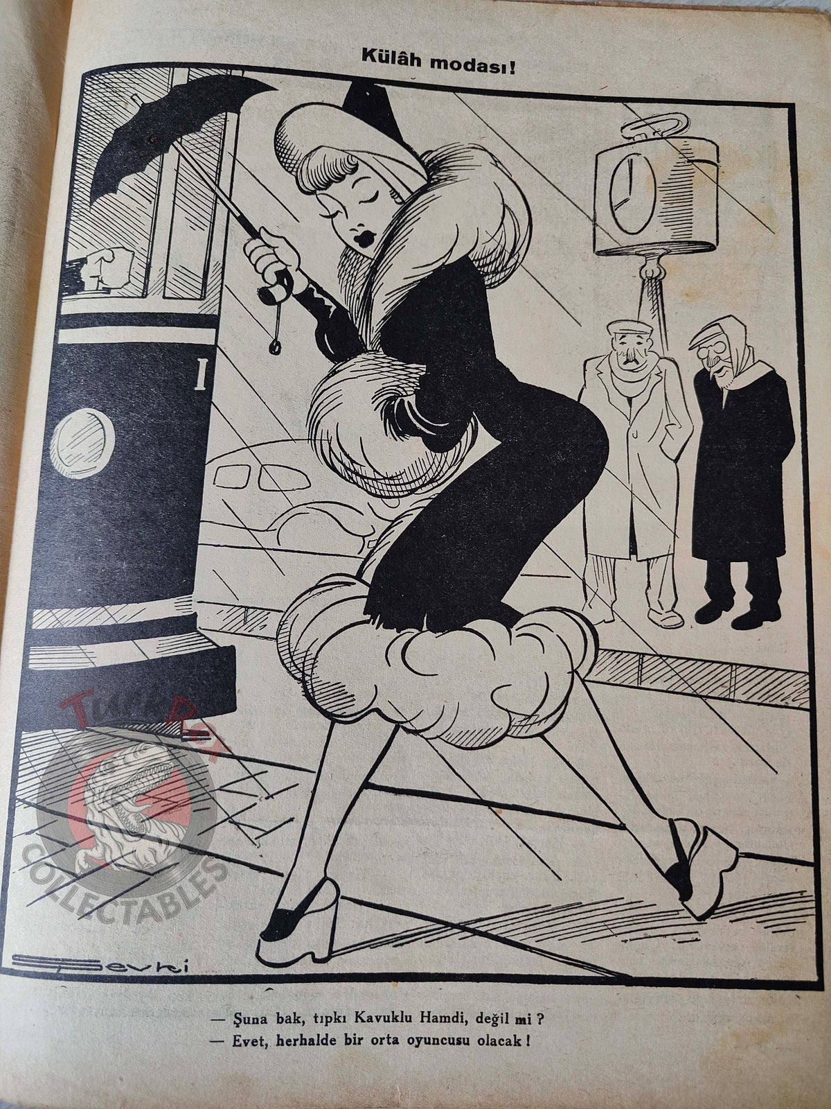Akbaba 1945 Humor Magazine Turkish Turkey Germany My Struggle WW2 era Britain Soviet Russia