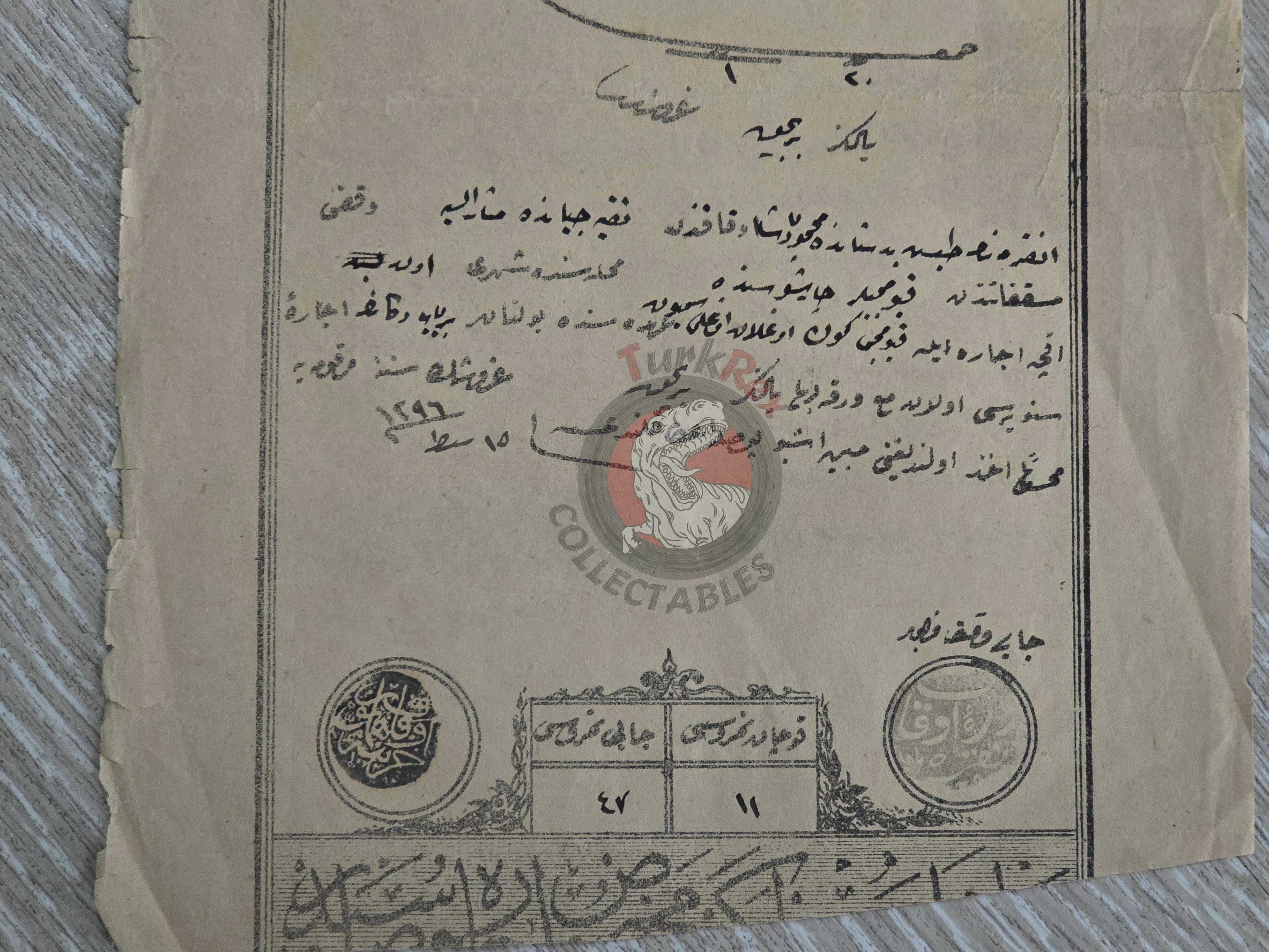 Ottoman 1881 Waqf Rental Certificate Jeweler’s Shop Takyeciyân Ankara Armenian Citizen Armenia