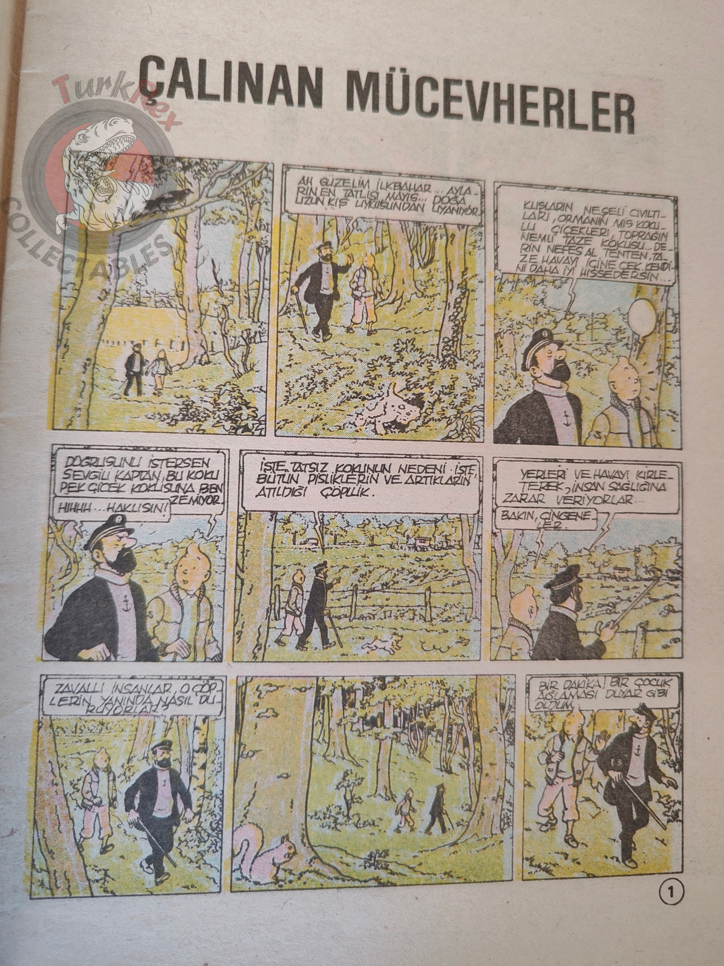 Tintin – The Castafiore Emerald 1989 Turkish Edition Comic Turkey