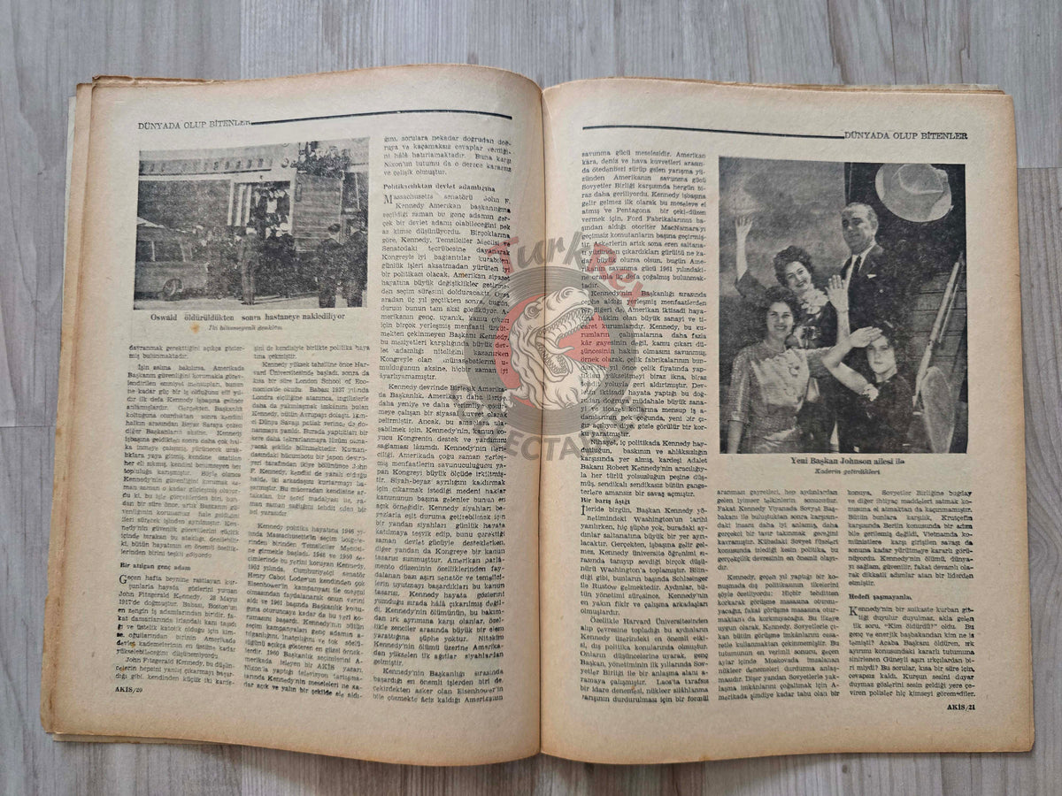 Akis 1963 The Death of John F. Kennedy Turkish Magazine Turkey Lyndon B. Johnson