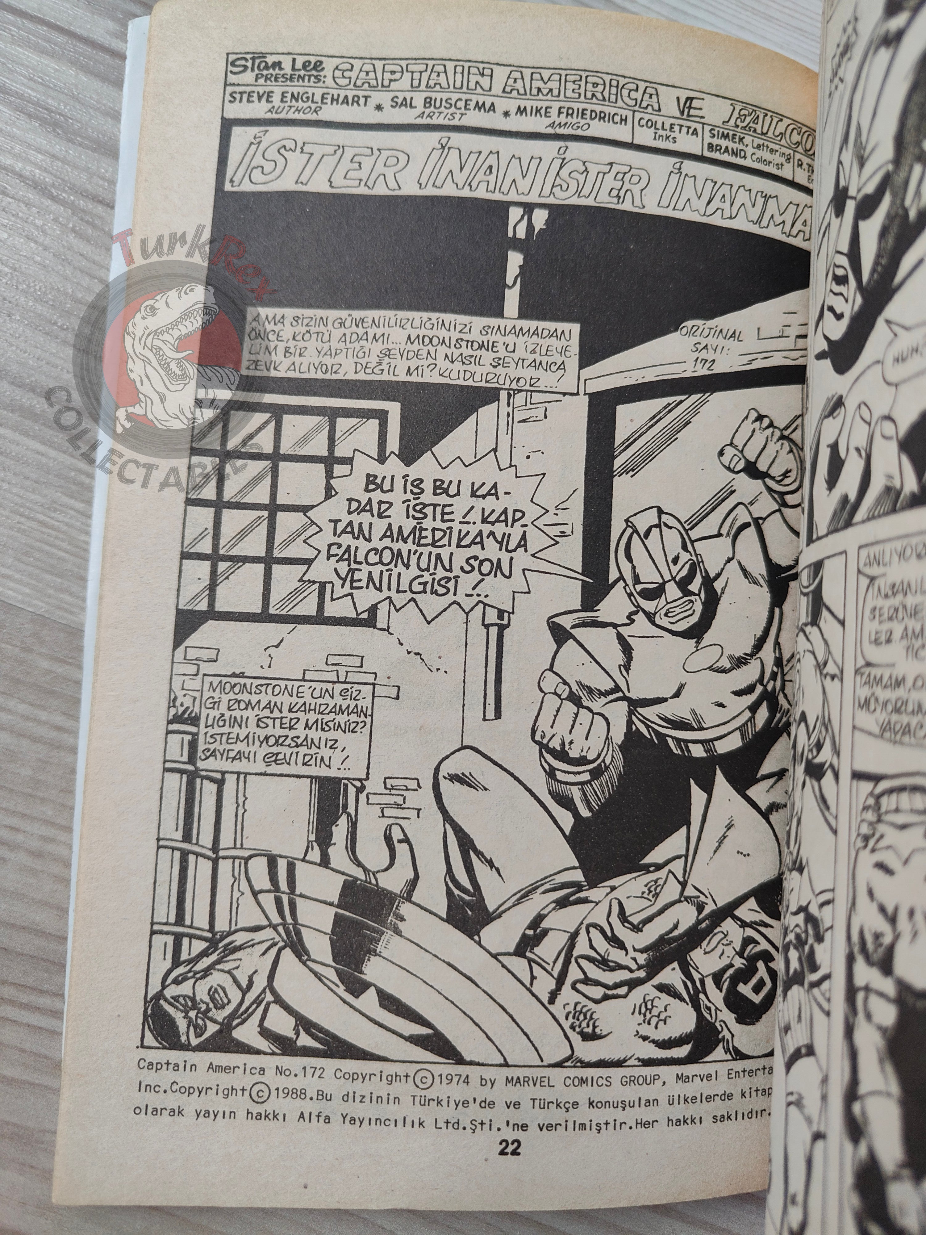 Captain America – Issue #5 1988 Turkish Comic Turkey #171 #172 #173 #174