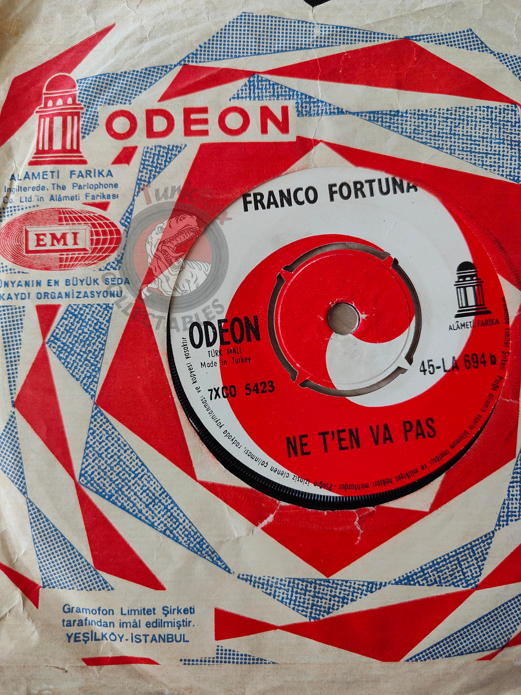 Franco Fortuna - O Mio Signore / Ne T'en Va Pas 7" Turkish Pressing Vinyl Turkey Edition
