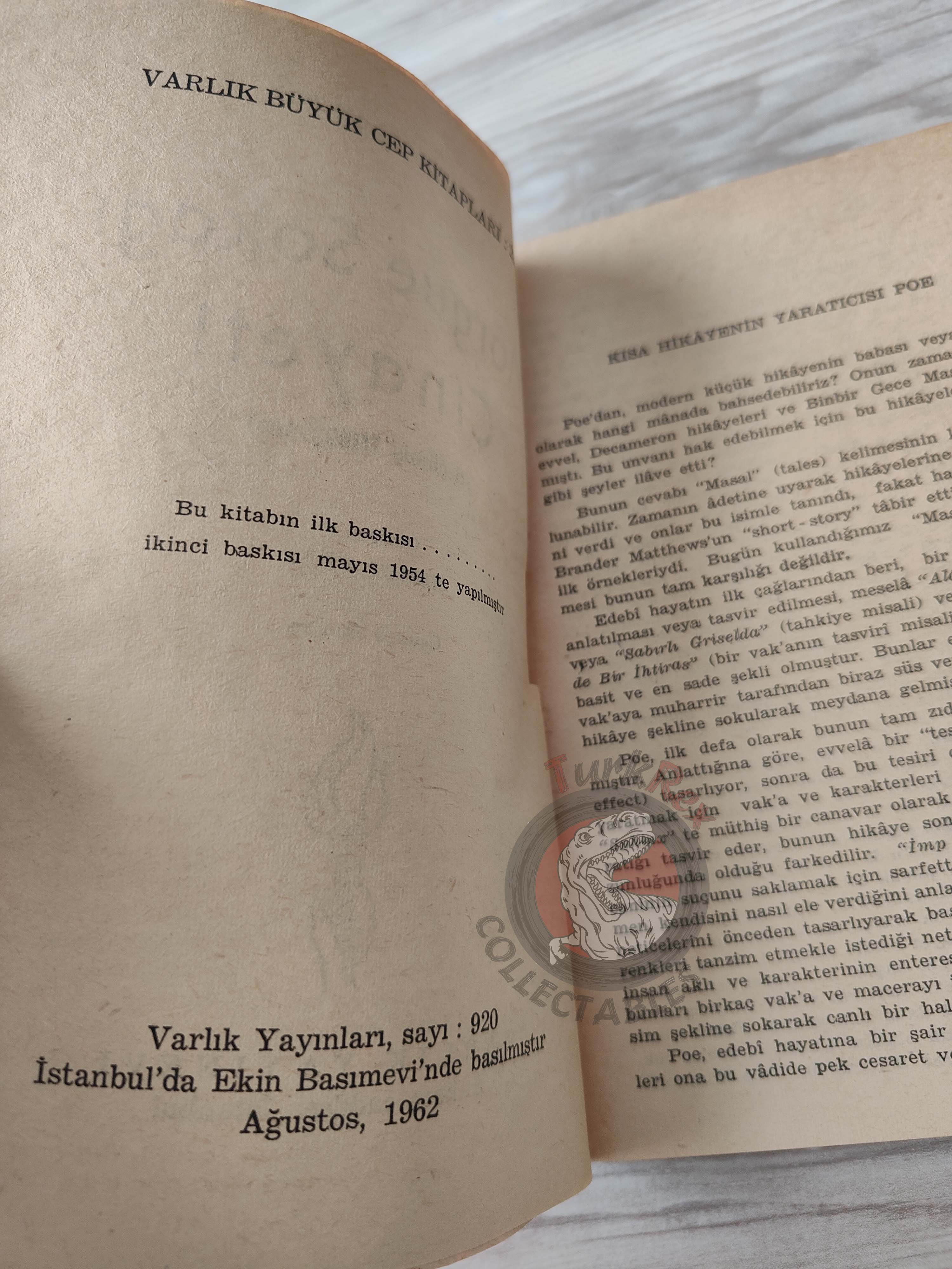 Edgar Allan Poe – The Murders in the Rue Morgue 1962 Turkish Book Turkey