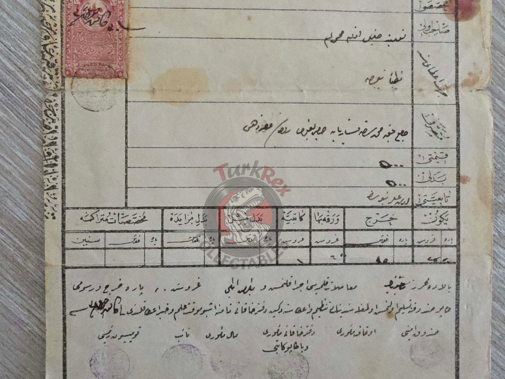 Ottoman 1907 Land Deed Vineyard in Amasya Merzifon Title Armenian Citizens Armenia Muslim