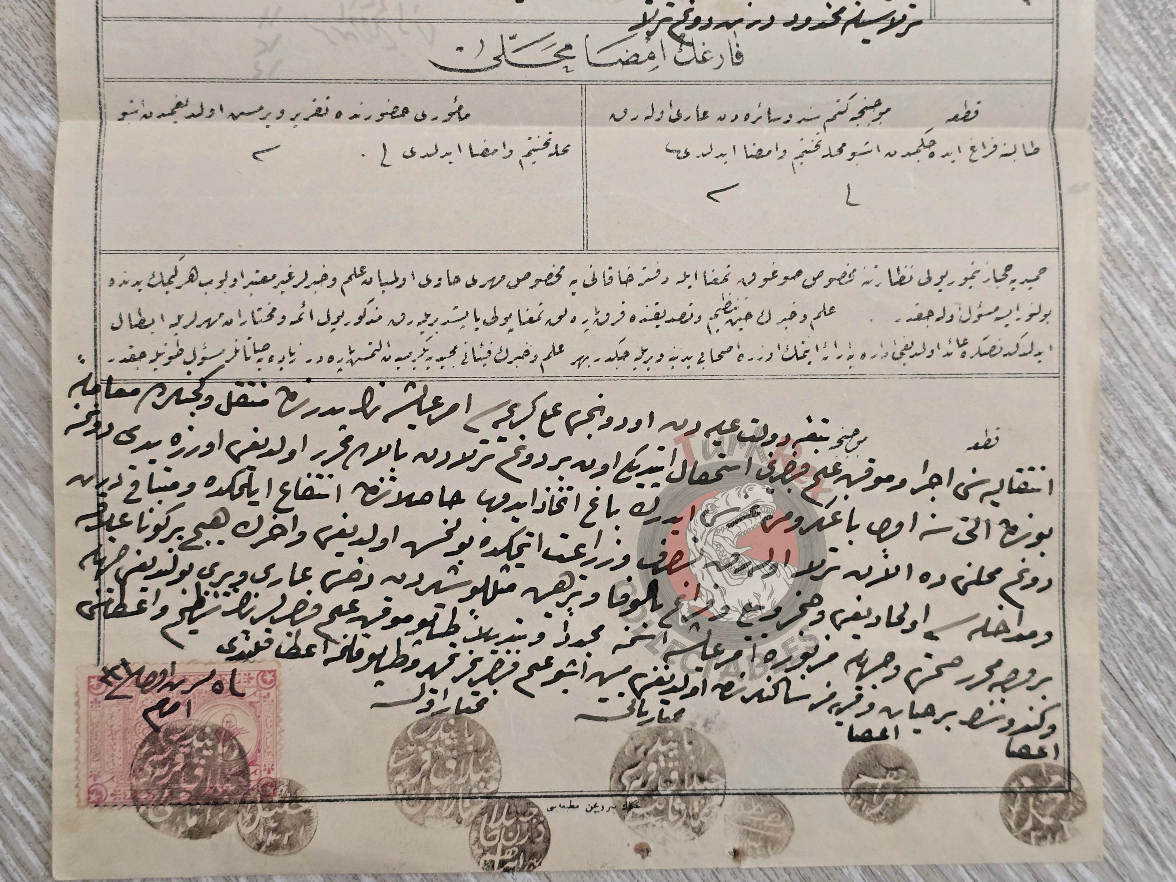 Ottoman 1905 Land Deed Field and Vineyard in İzmir Title Muslim and Greek Citizens
