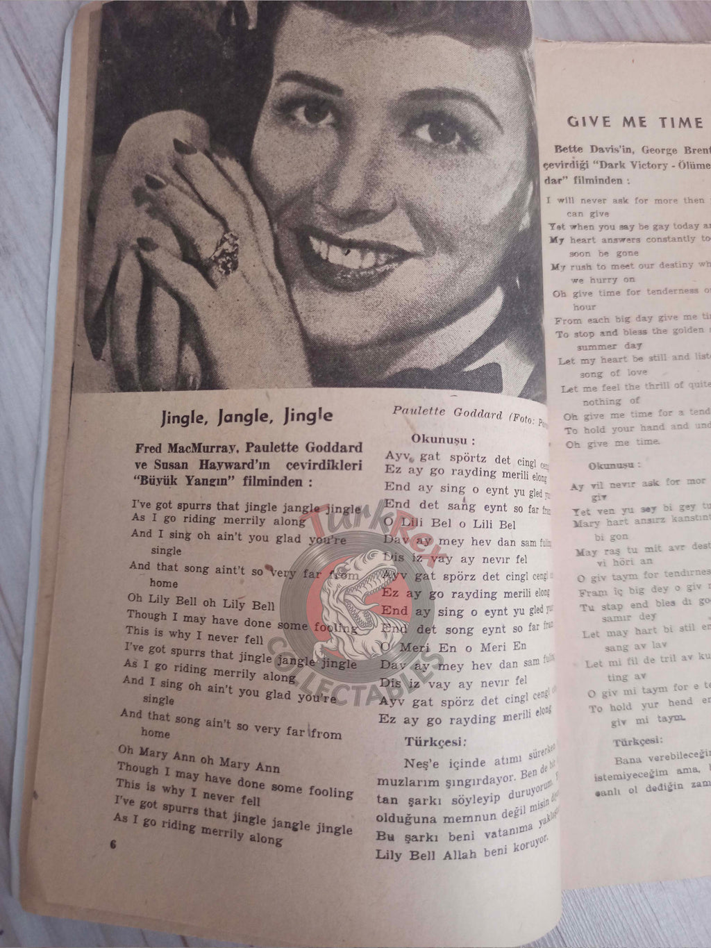 Yıldız 1946 50 Film Songs Turkish Mag Turkey Hollywood Deanna Durbin Alice Faye Lucille Ball