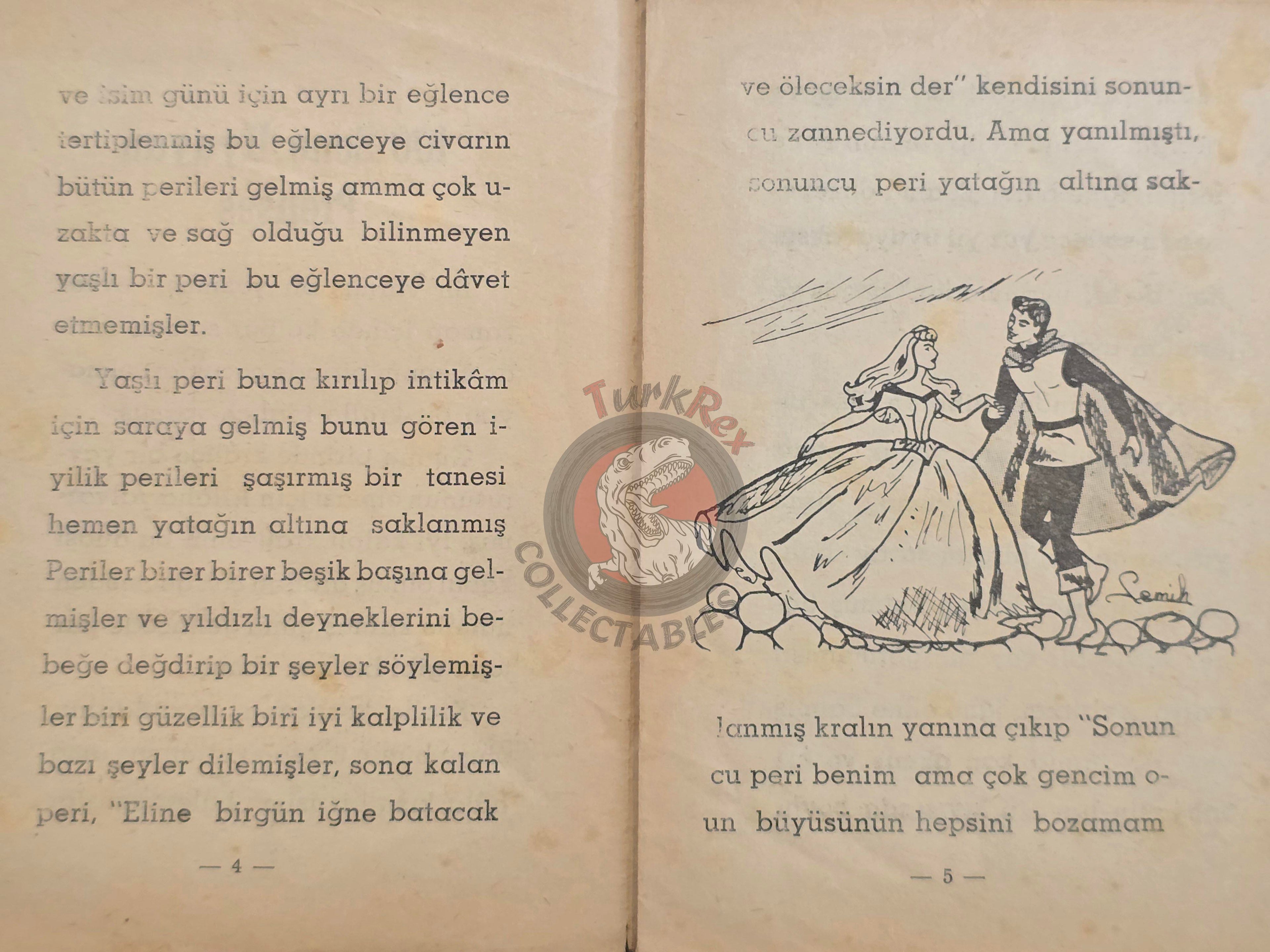 Grimm Brothers –  Sleeping Beauty 1964 Turkish Book Turkey Illustrated