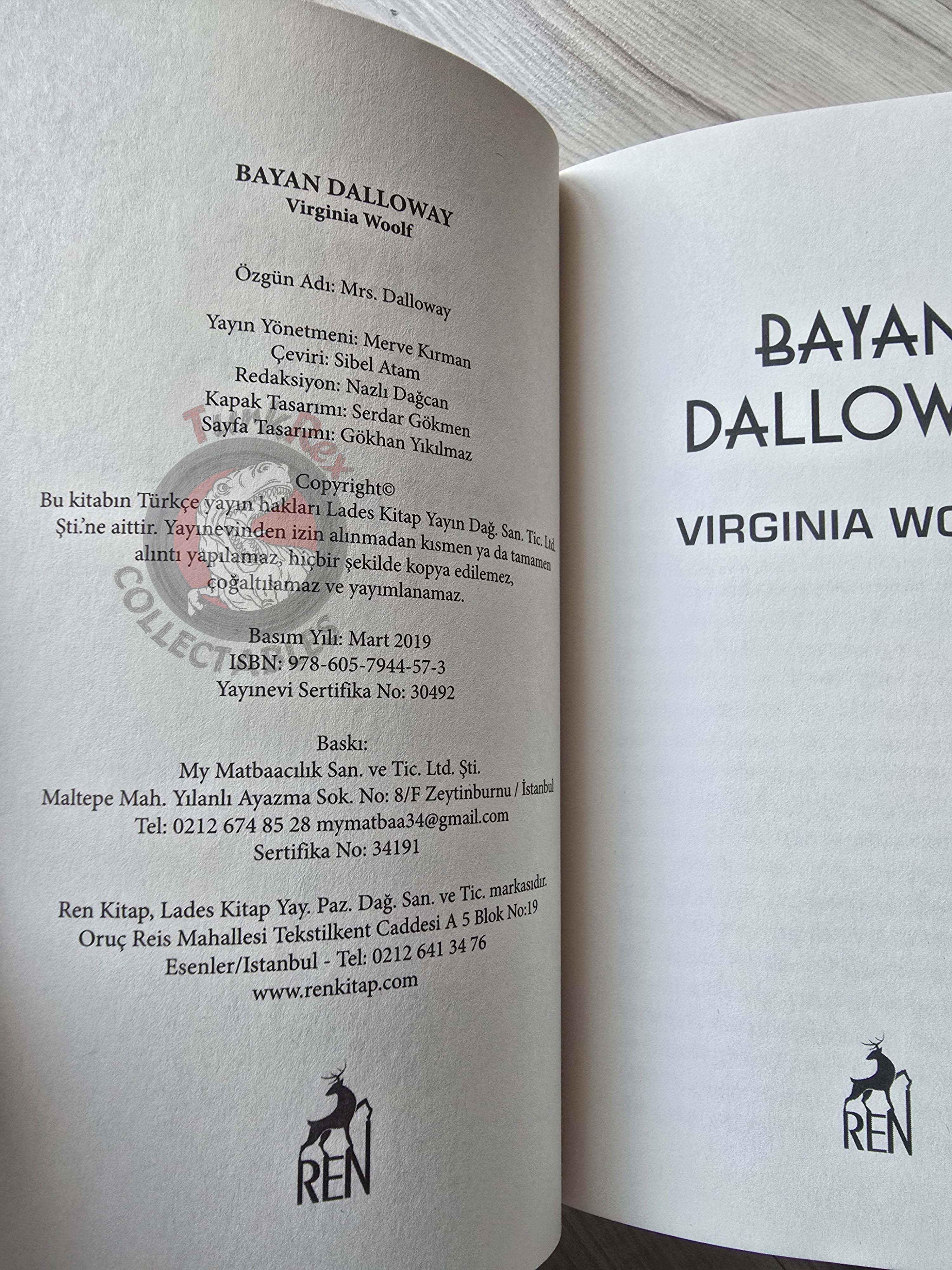 Virginia Woolf – Mrs. Dalloway 2019 Turkish Book Turkey