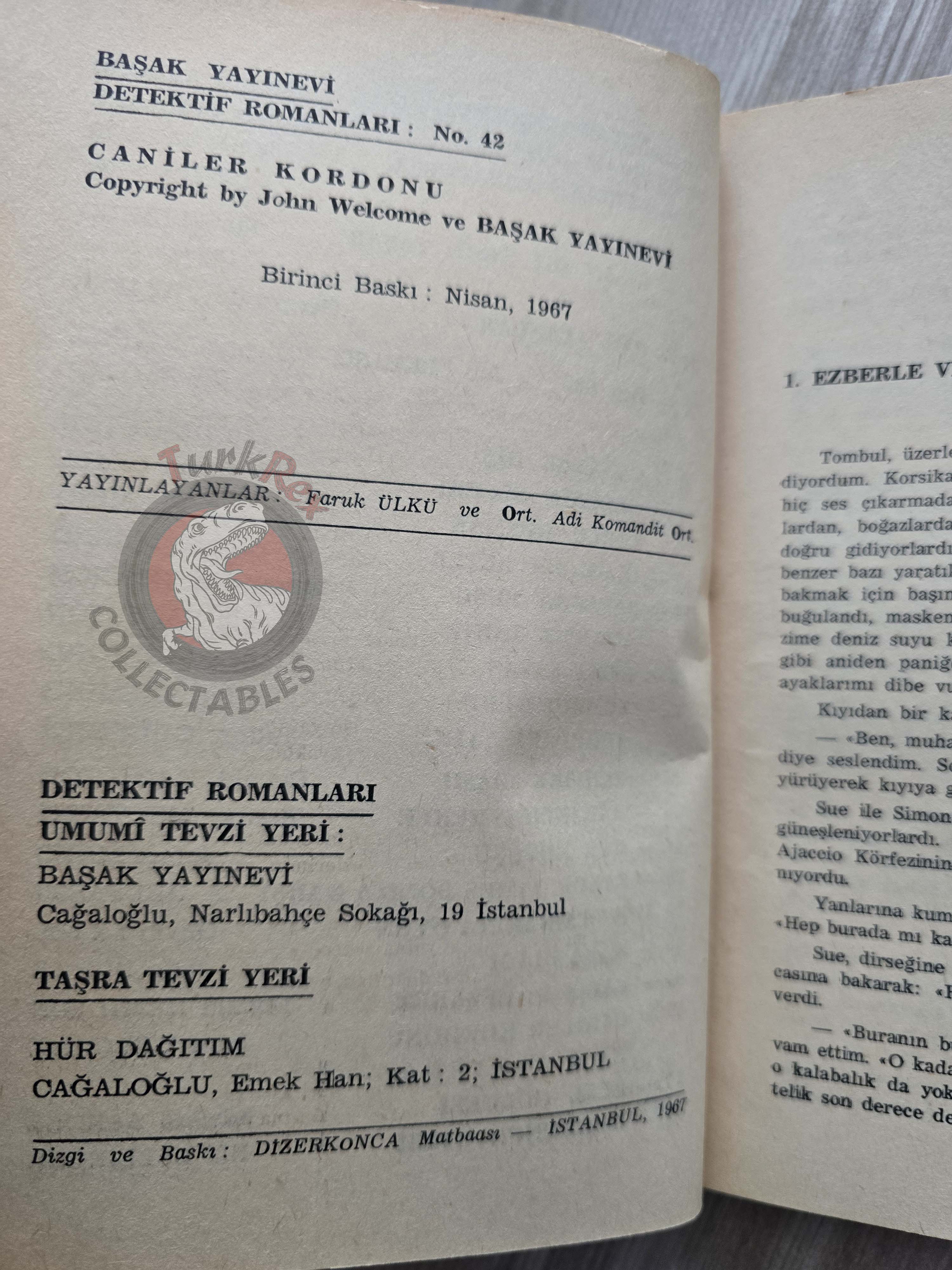 John Welcome – Wanted for Killing 1967 1st Turkish Book Turkey