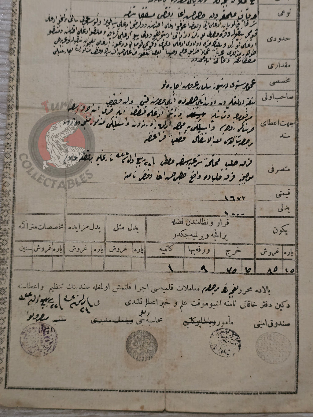 Ottoman 1902 Land Deed Garden in Kırklareli Greek Rum Citizen Title Deed Armenia Armenian