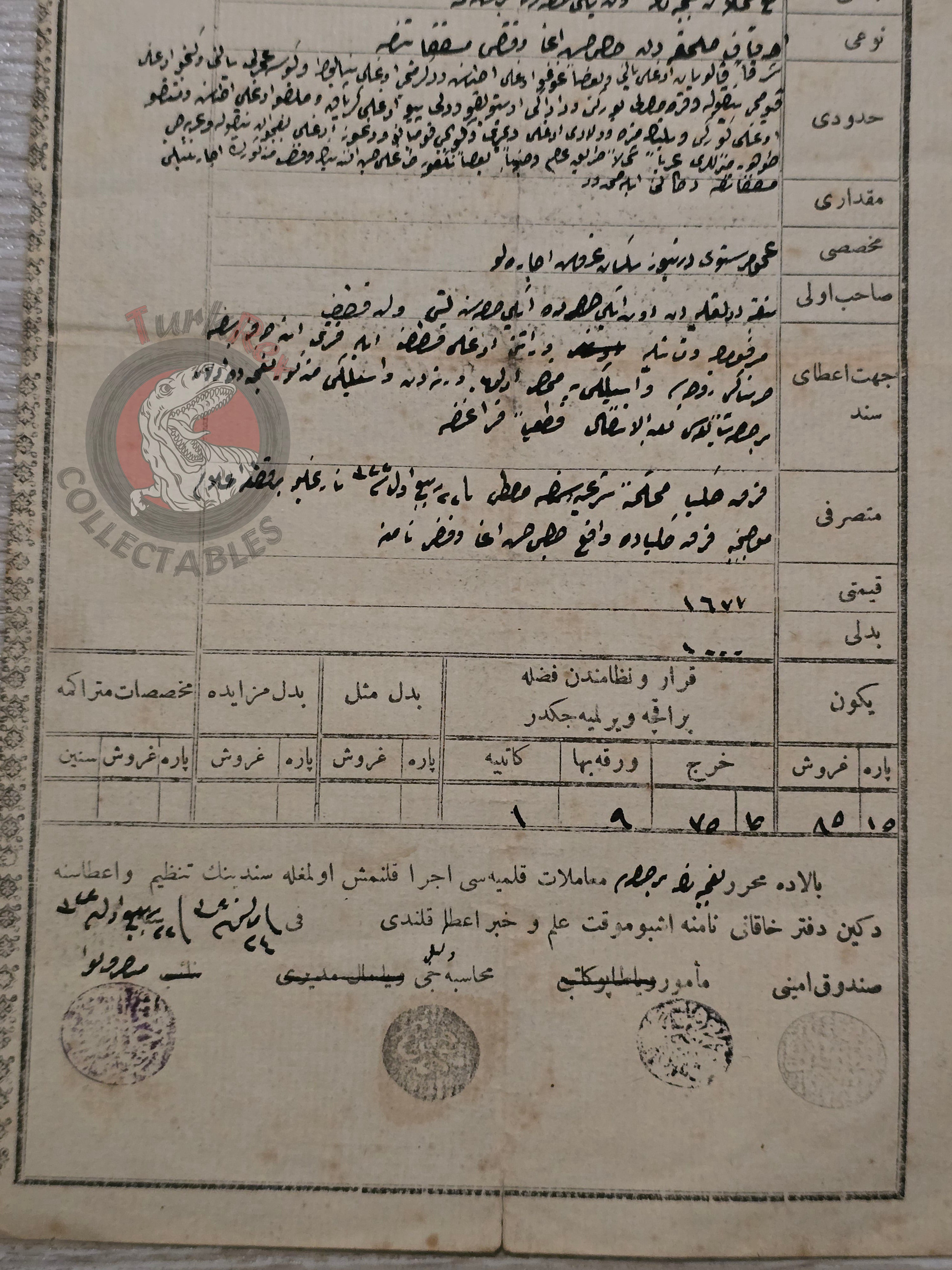 Ottoman 1902 Land Deed Garden in Kırklareli Greek Rum Citizen Title Deed Armenia Armenian