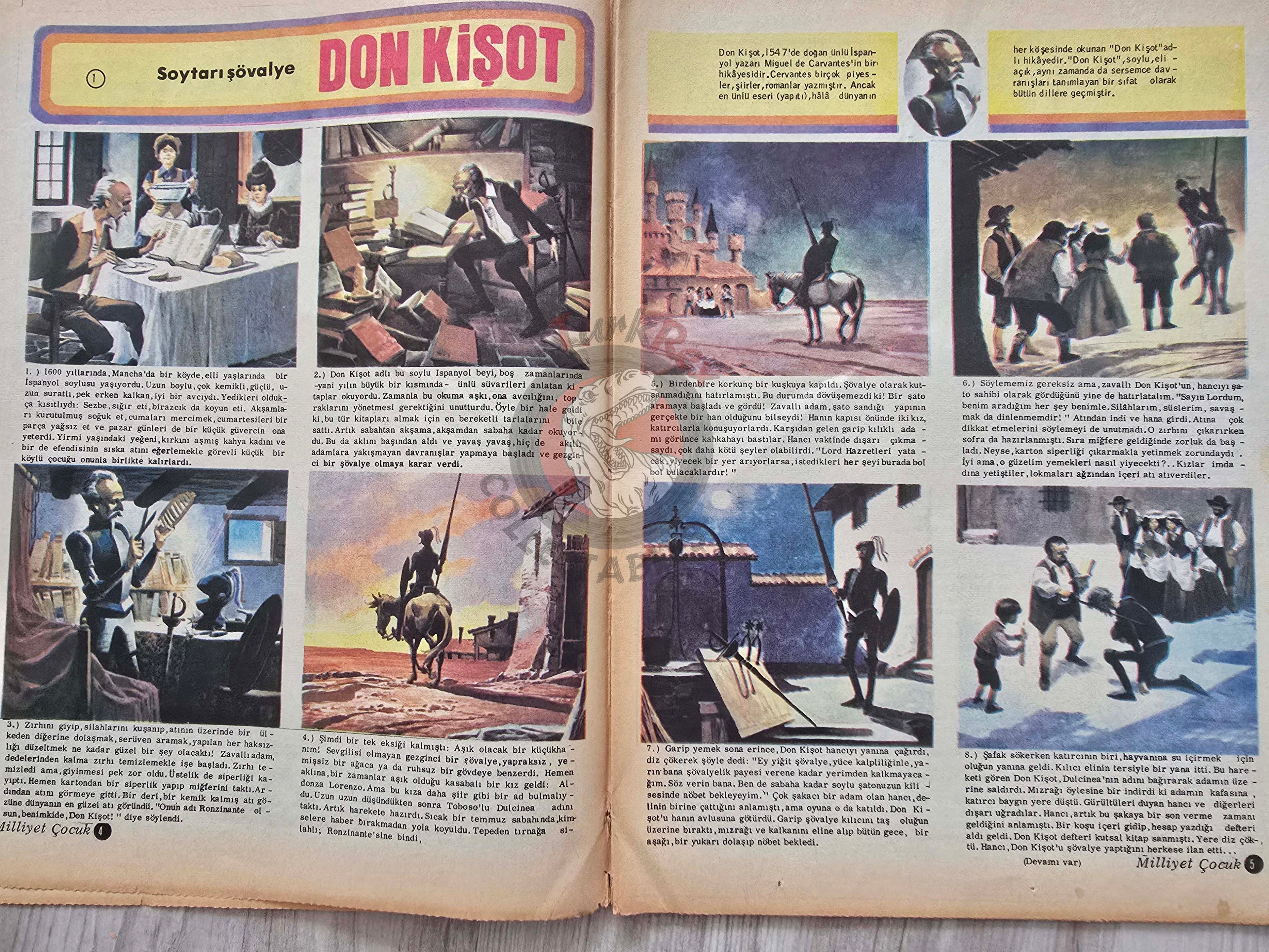 Milliyet Çocuk #72 1974 Turkish Comic Mag Turkey Lucky Luke Michel Vaillant Time is Money Don Quixote