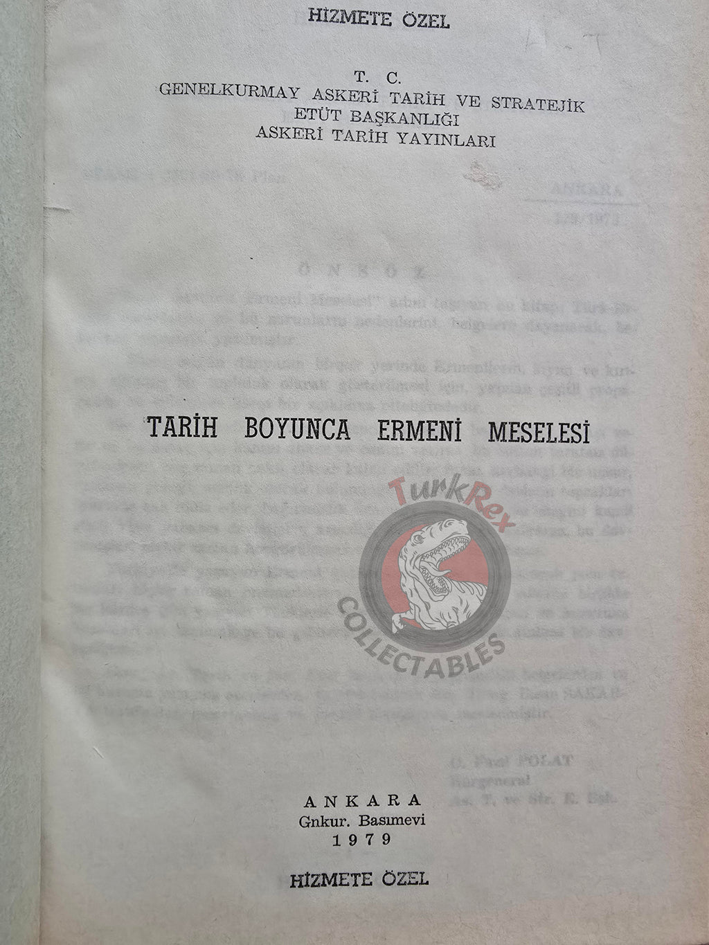 The Armenian Question Throughout History 1979 HC Turkish Book Turkey Armenia