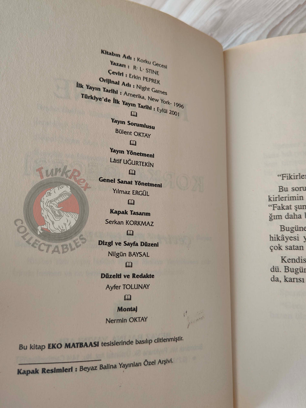 R. L. Stine – Night Games 2001 1st Turkish Book Turkey