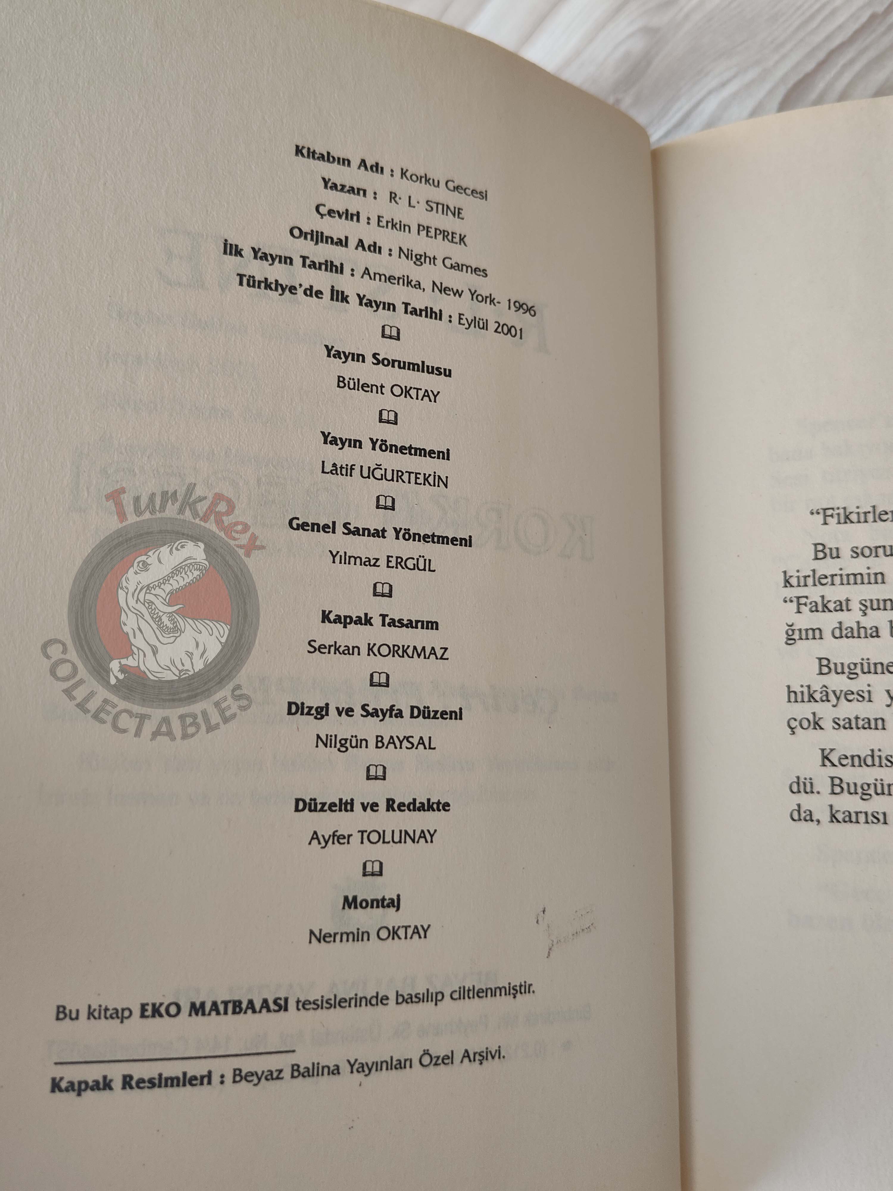 R. L. Stine – Night Games 2001 1st Turkish Book Turkey