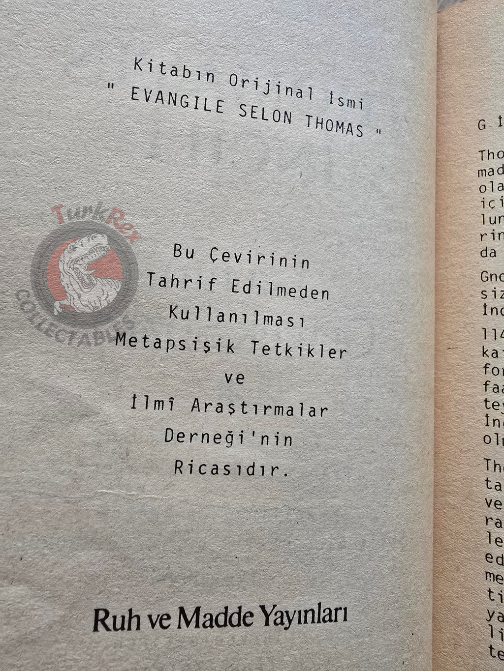 The Gospel of Thomas Bible Turkish Book New Testament