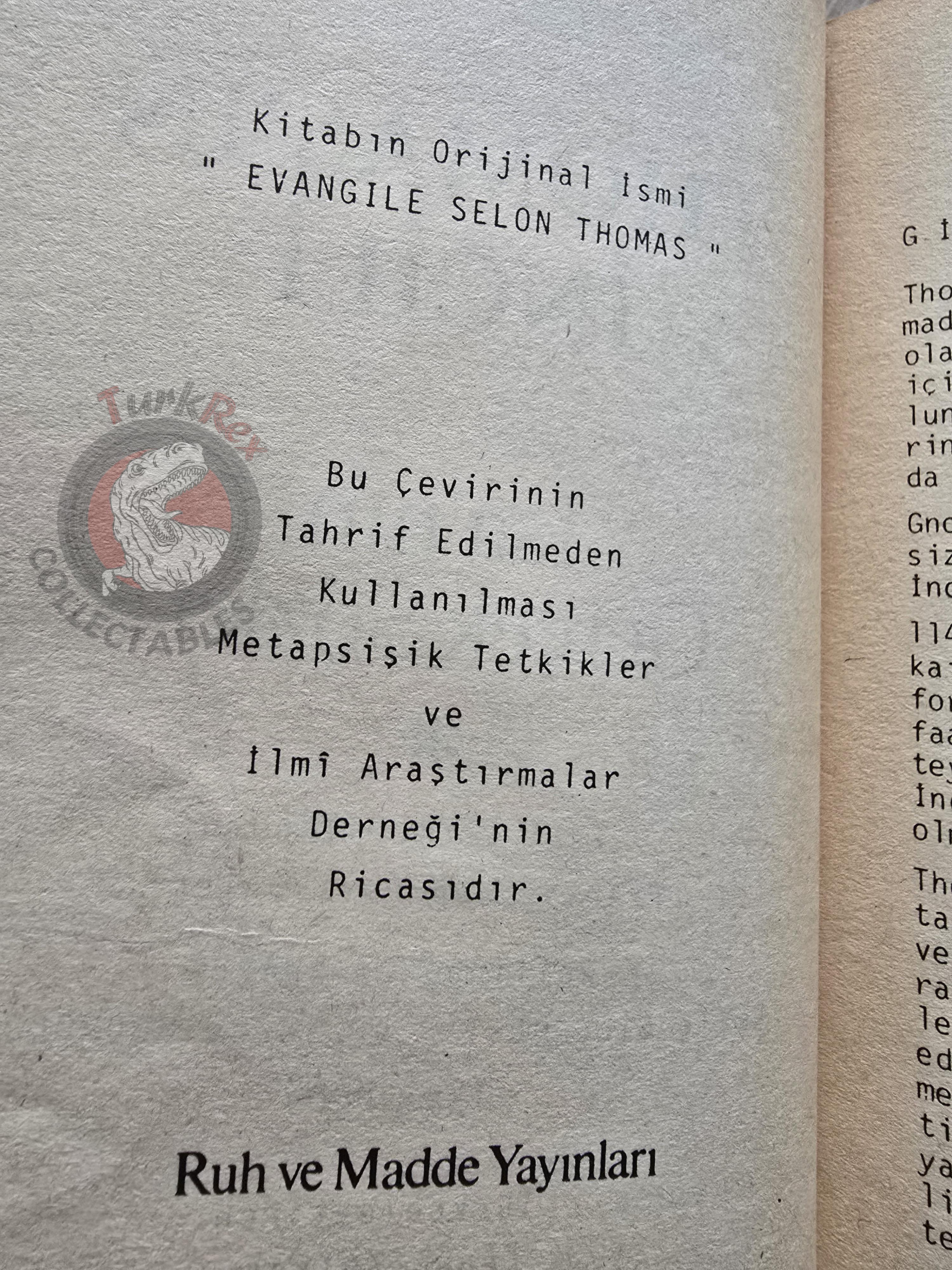 The Gospel of Thomas Bible Turkish Book New Testament