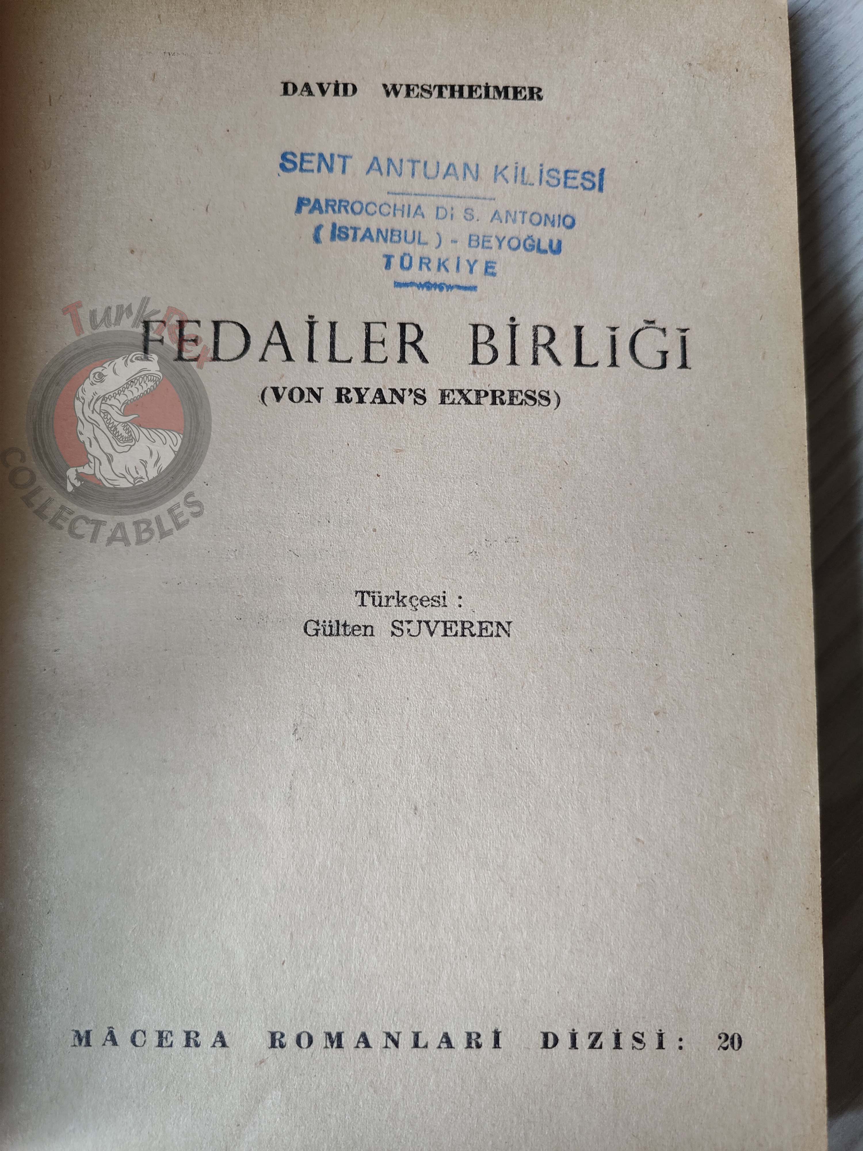 David Westheimer – Von Ryan’s Express 1967 1st Turkish Book Turkey
