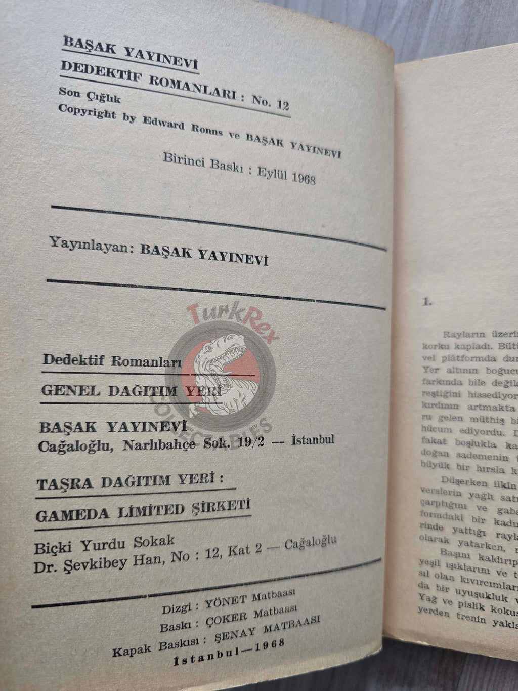 Edward Aarons – The Final Scream Henry Dana 1968 1st Turkish Book Turkey
