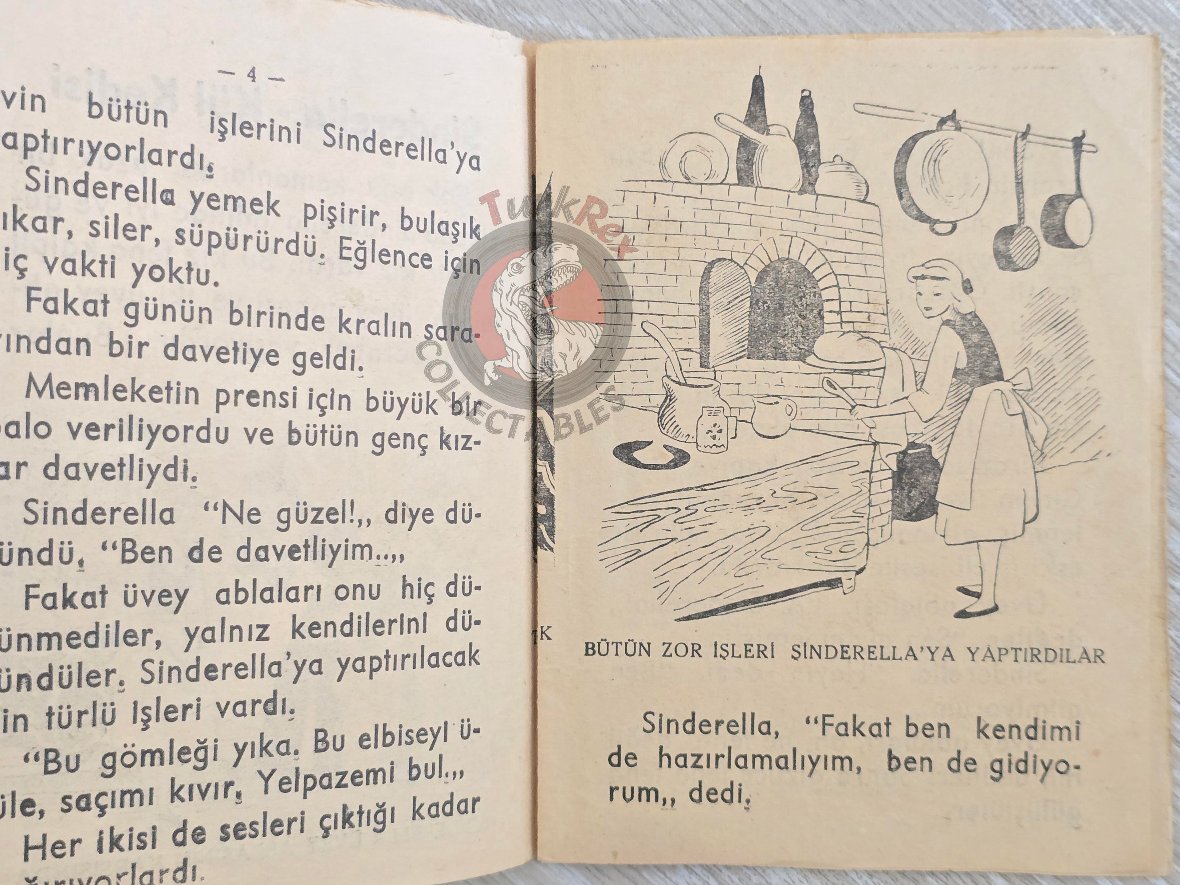 Grimm Brothers – Cinderella 1963 Turkish Book Turkey Illustrated