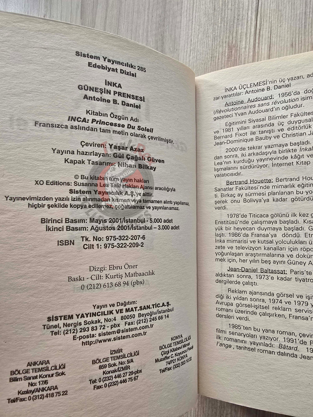 Antoine B. Daniel – The Inca Series 2001 Turkish Book Turkey