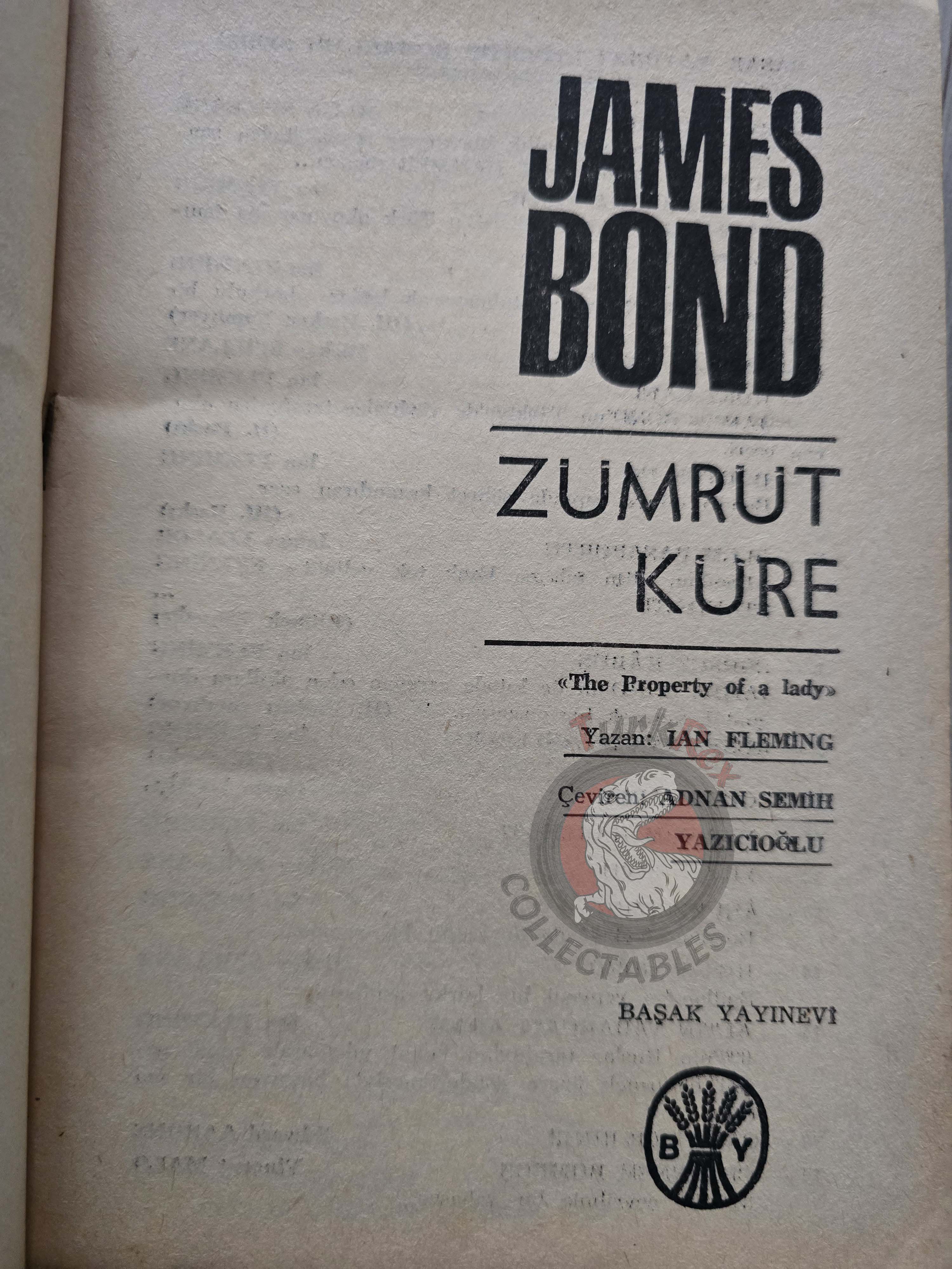 James Bond - The Property of a Lady 1966 1st Turkish Book Turkey Ian Fleming