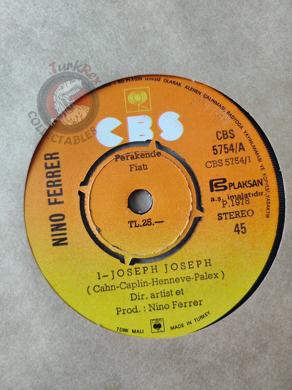 Nino Ferrer – Joseph Joseph 7" Turkish Pressing Vinyl Turkey Edition 2