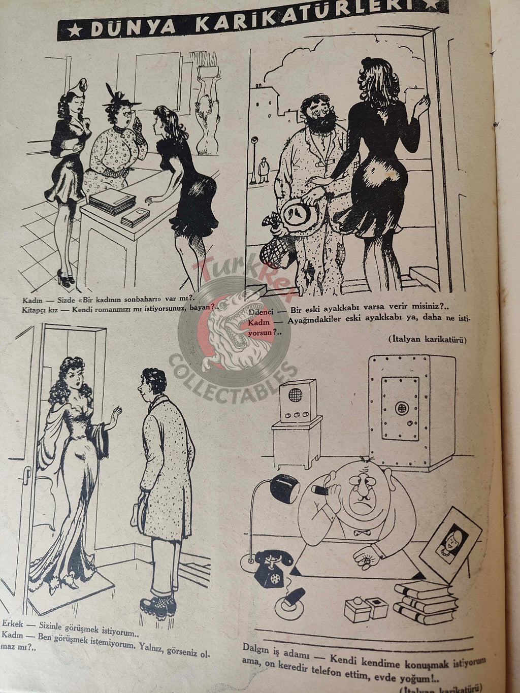 Karikatür 1941 Humor Magazine Turkish Turkey Germany France Syria WW2 era Rudolf Hess