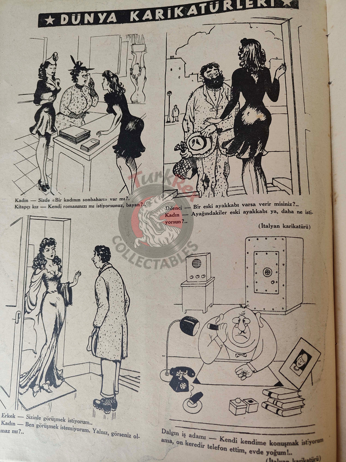 Karikatür 1941 Humor Magazine Turkish Turkey Germany France Syria WW2 era Rudolf Hess
