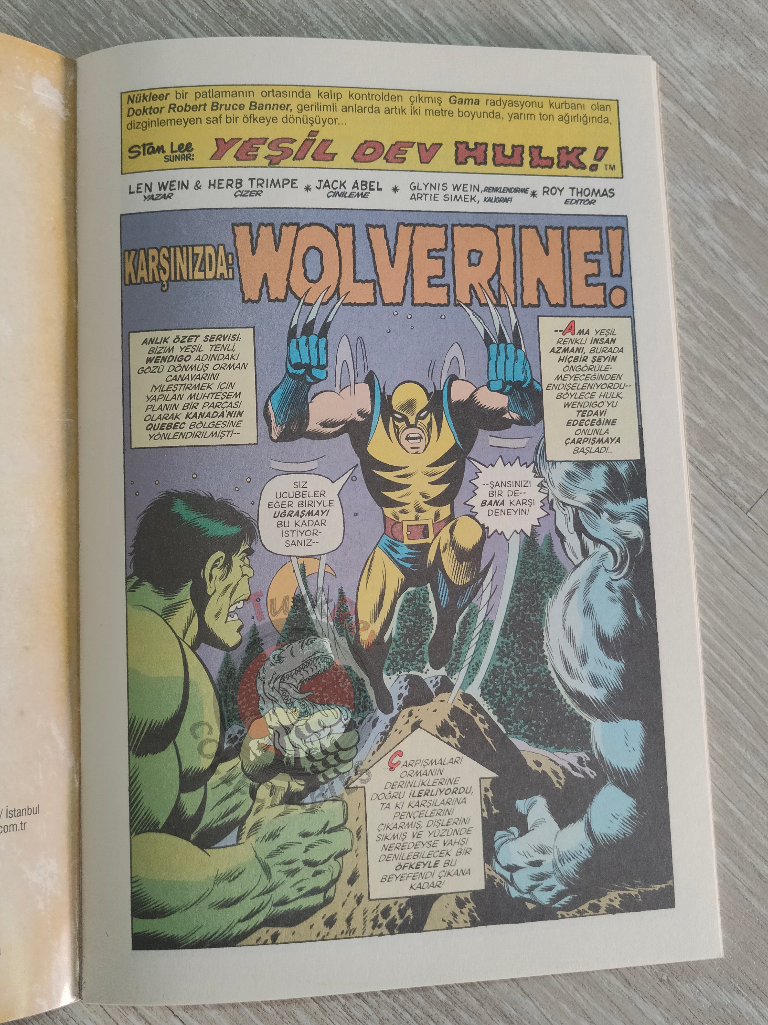 Incredible Hulk #181 Turkish Comic Turkey Wolverine 1st App