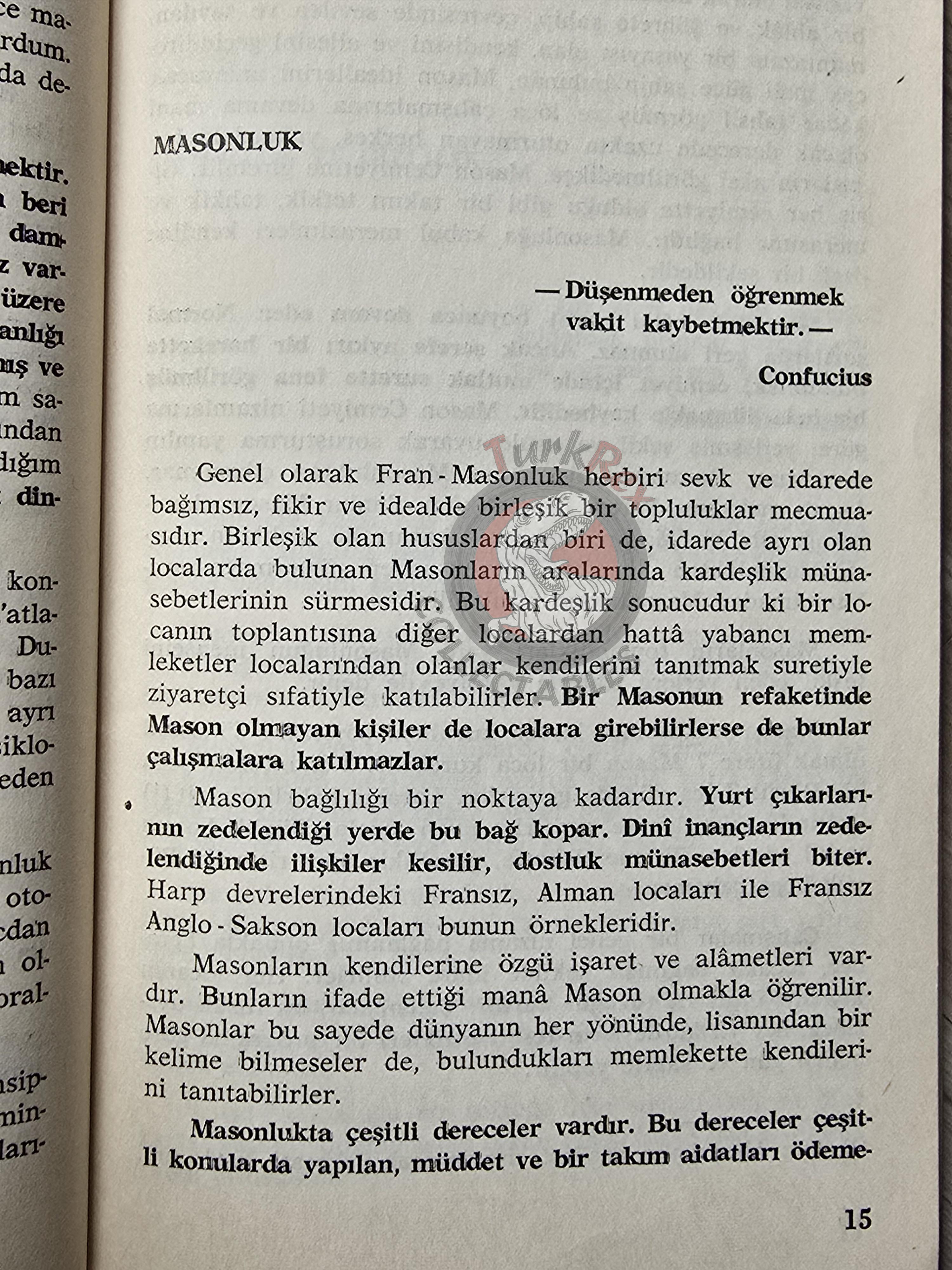 Turkish Freemasonry What Freemasonry Is and Is Not 1976 Book Masonic Masons of Turkey